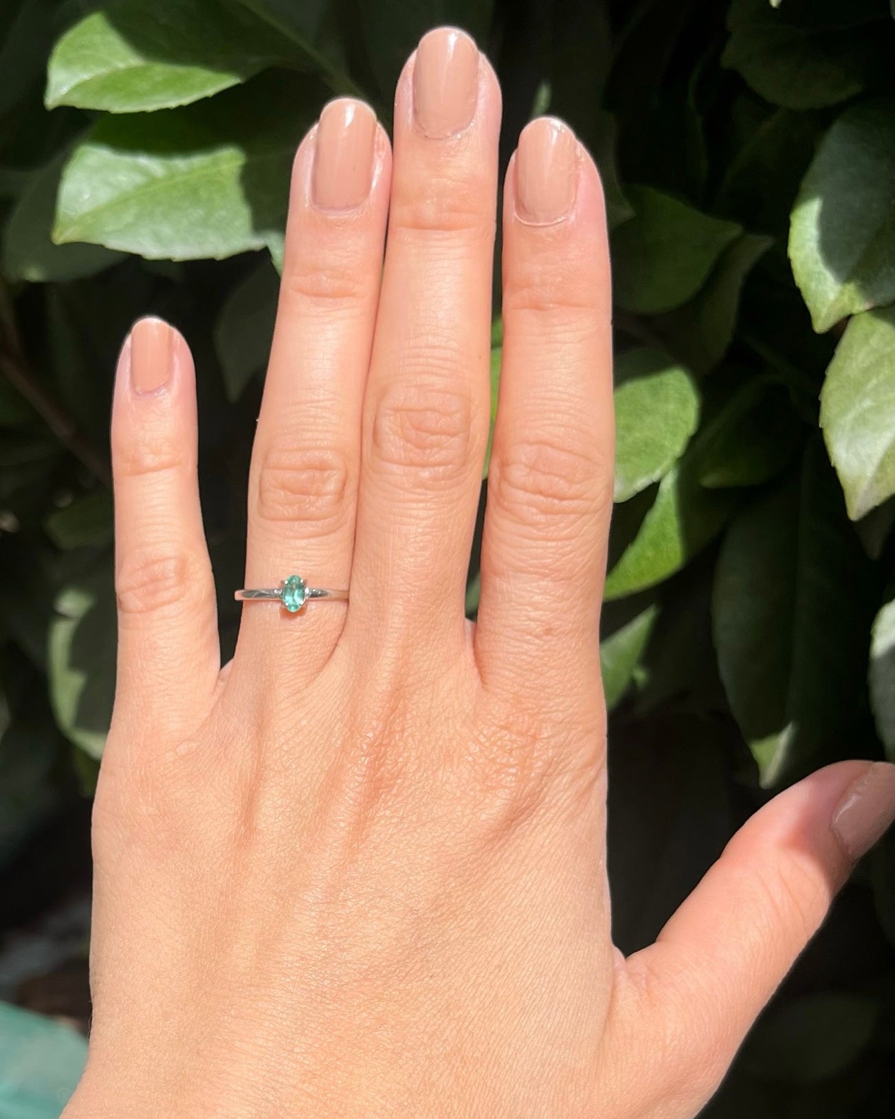 Bague Solitaire Béryl vert "Rania" - Elliade Paris