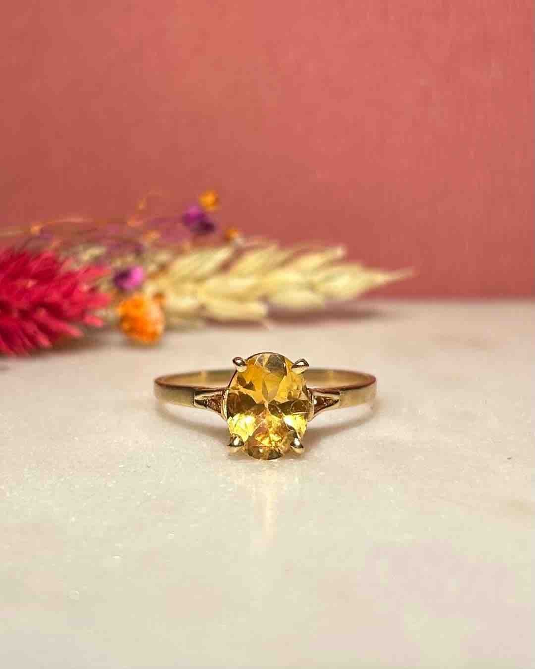 Bague Solitaire Citrine 1.60 carat "Castille" - Elliade Paris