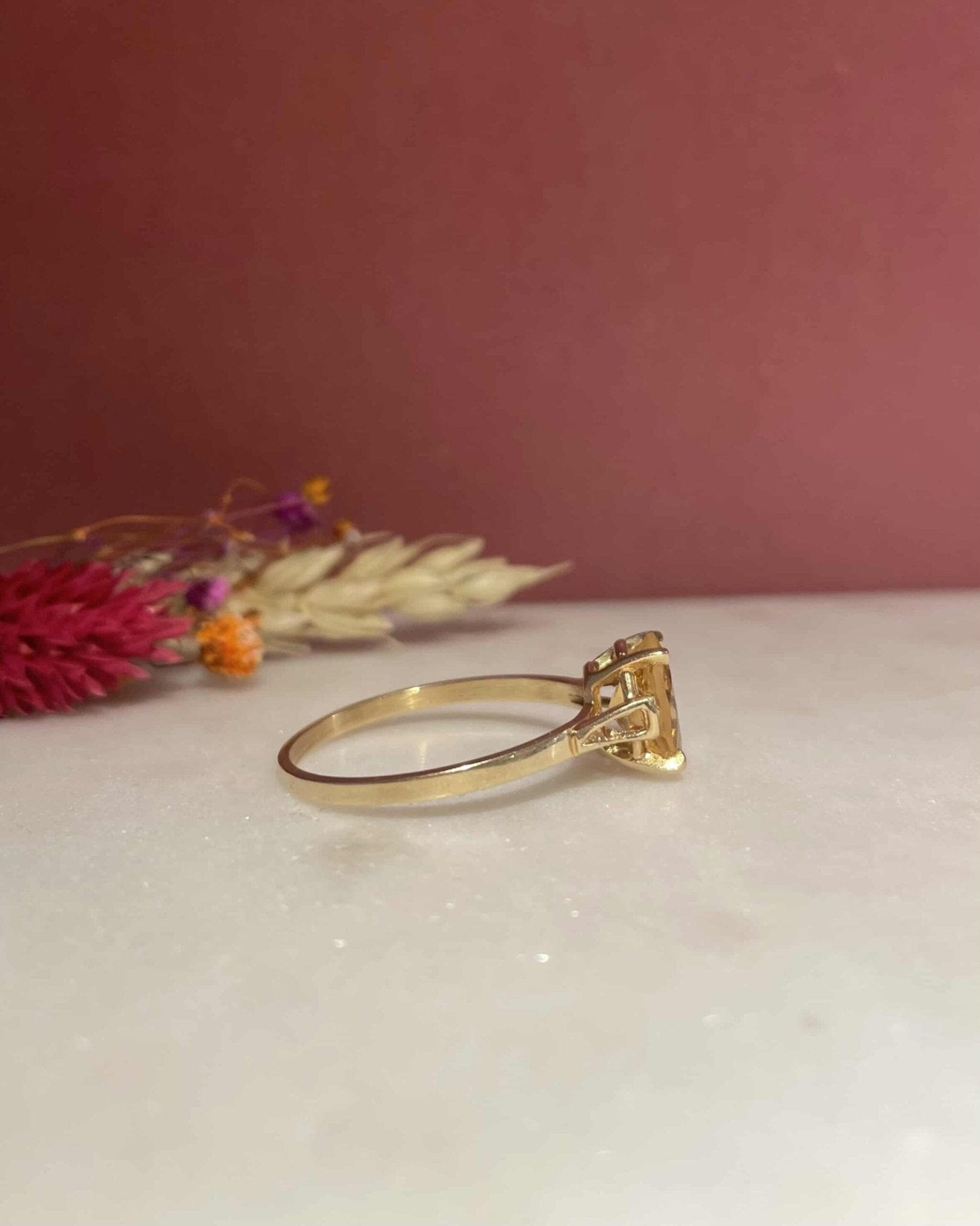 Bague Solitaire Citrine 1.60 carat "Castille" - Elliade Paris