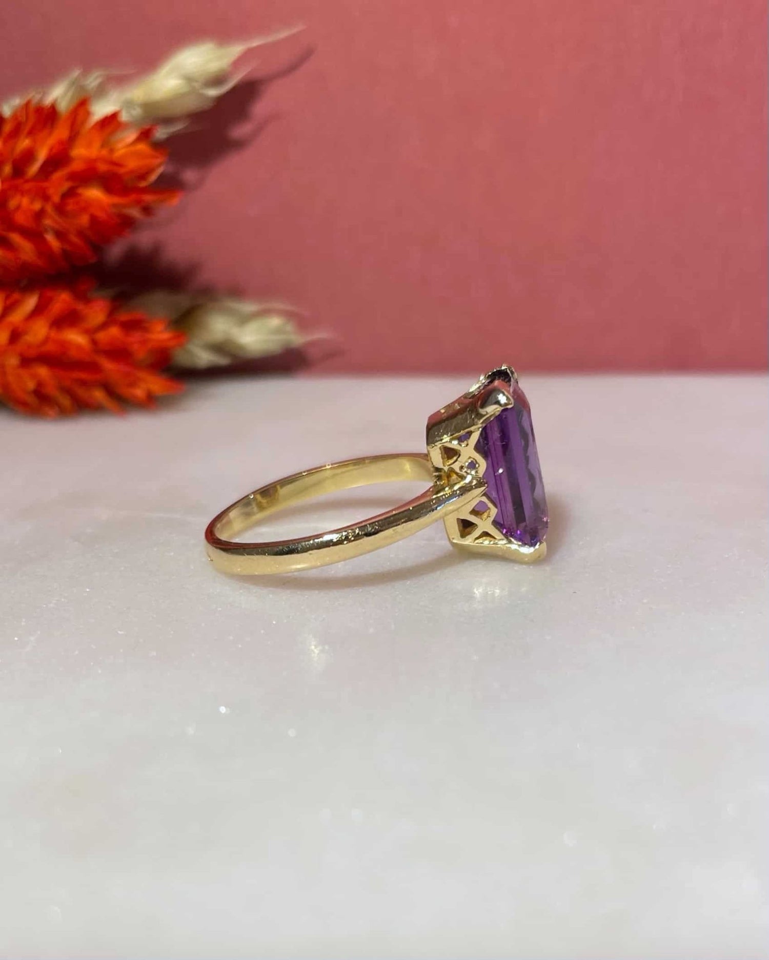 Bague Solitaire Cocktail Améthyste 3.30 carats "Amely" - Elliade Paris