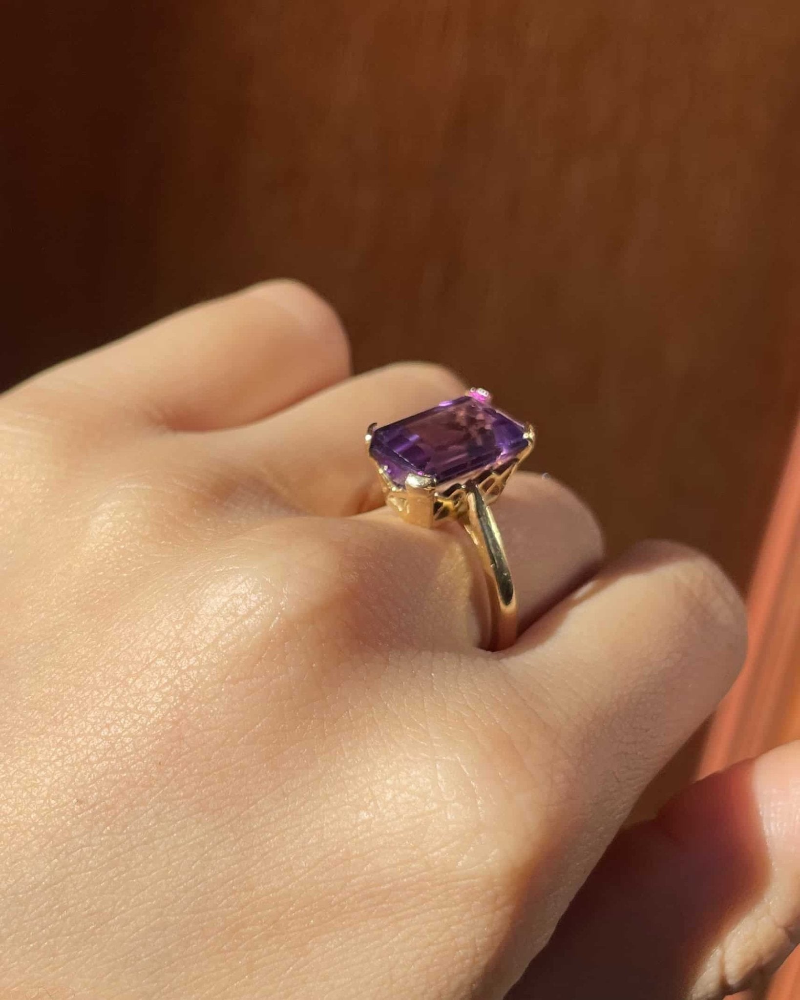 Bague Solitaire Cocktail Améthyste 3.30 carats "Amely" - Elliade Paris