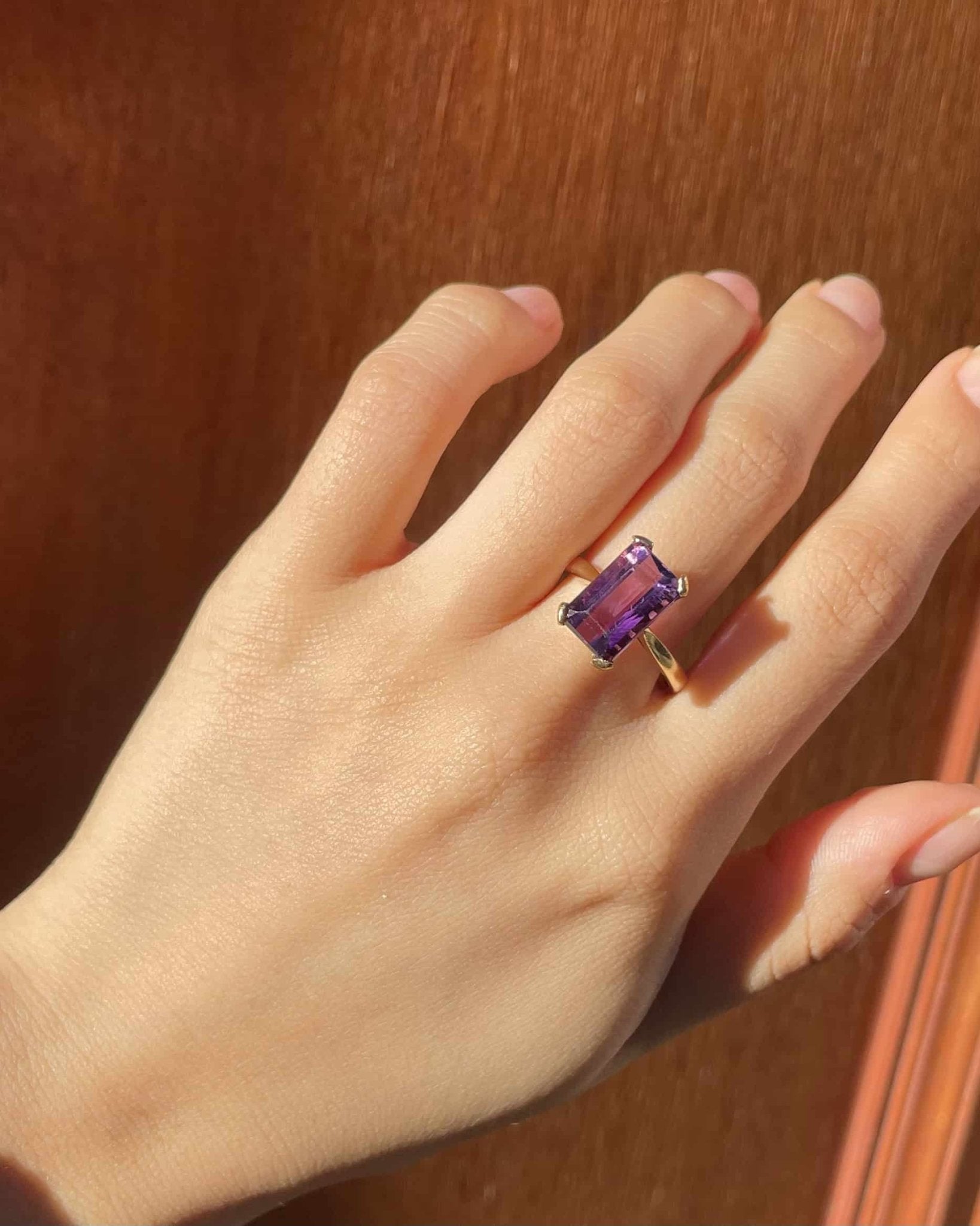 Bague Solitaire Cocktail Améthyste 3.30 carats "Amely" - Elliade Paris