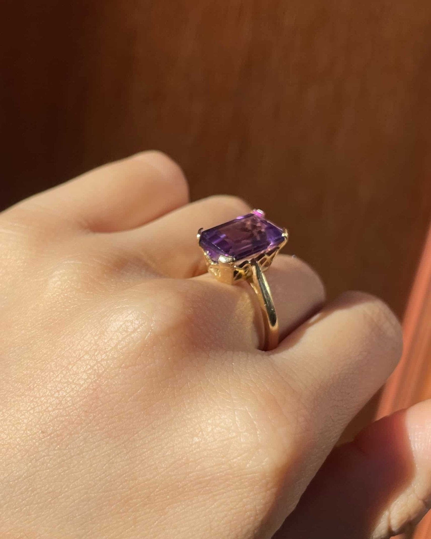 Bague Solitaire Cocktail Améthyste 3.30 carats "Amely" - Elliade Paris