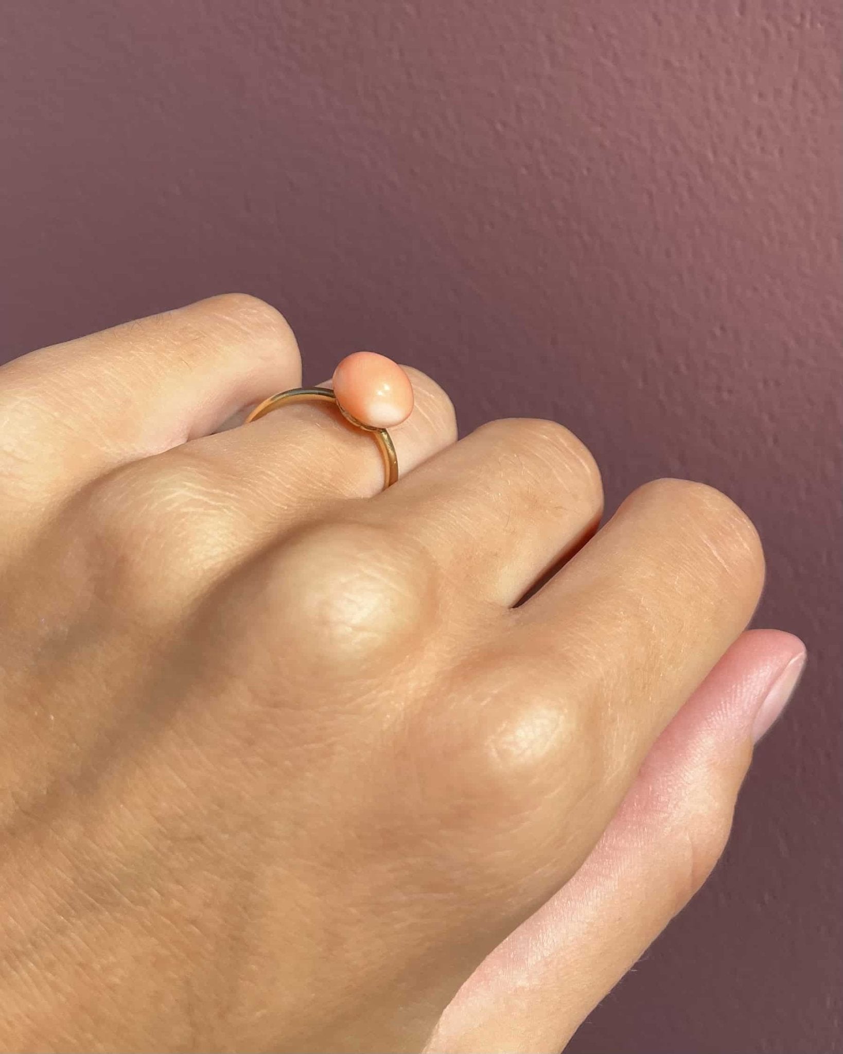 Bague Solitaire Corail Peau d&