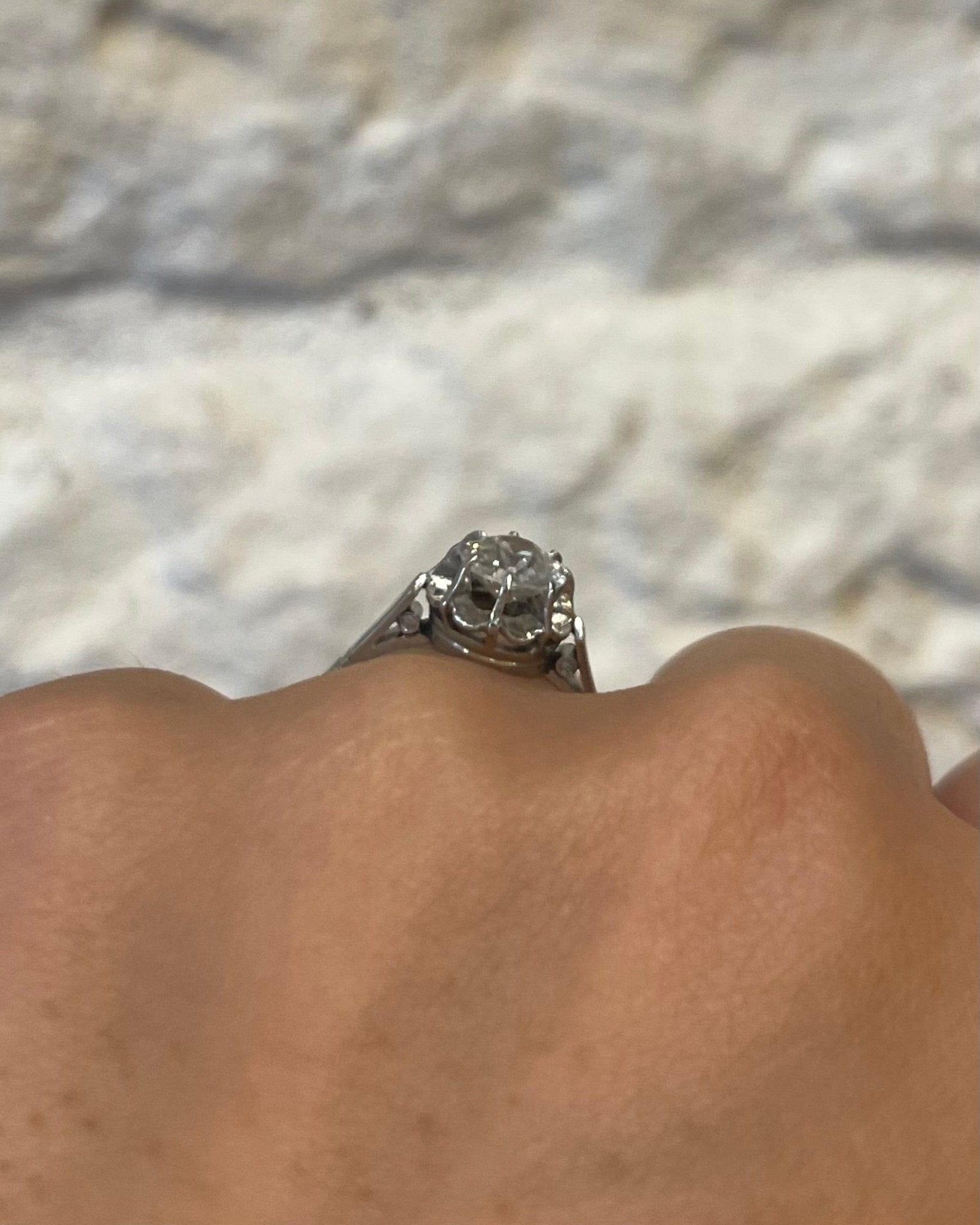 Bague Solitaire Diamant Taille ancienne 1 carat "Angie" - Elliade Paris