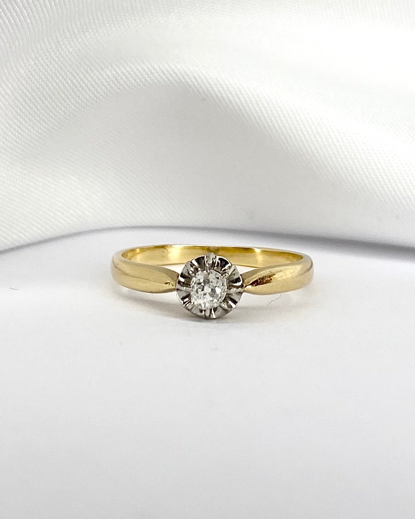 Bague Solitaire Diamant Taille Ancienne "Théa" - Elliade Paris