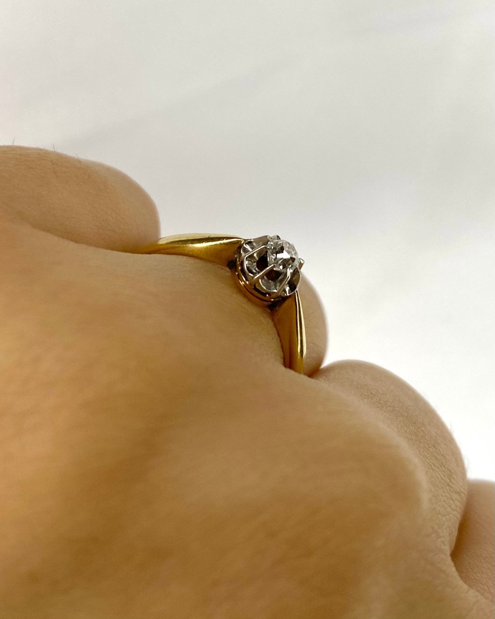 Bague Solitaire Diamant Taille Ancienne "Théa" - Elliade Paris