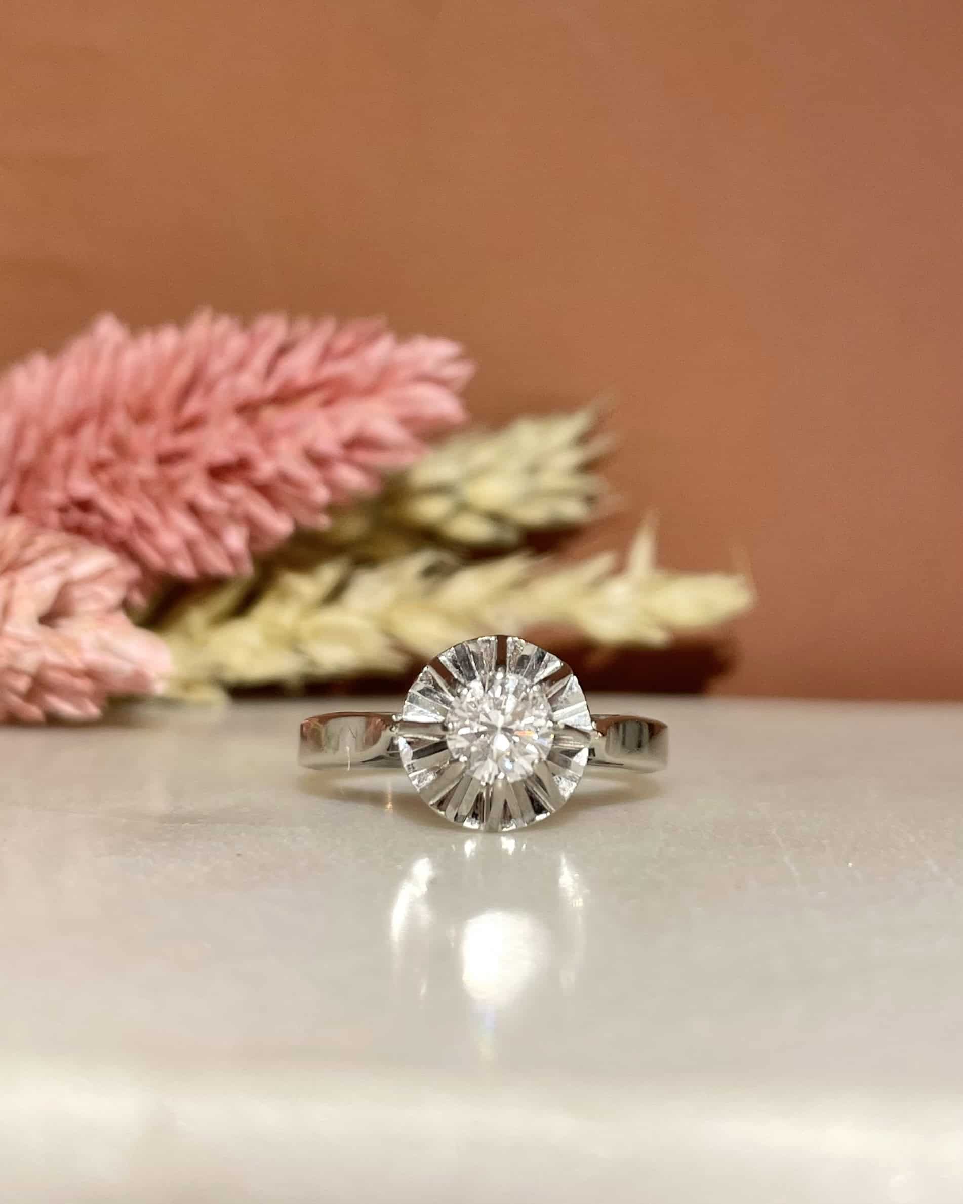 Bague Solitaire Vintage Diamant 0.50 carat "Mounia"