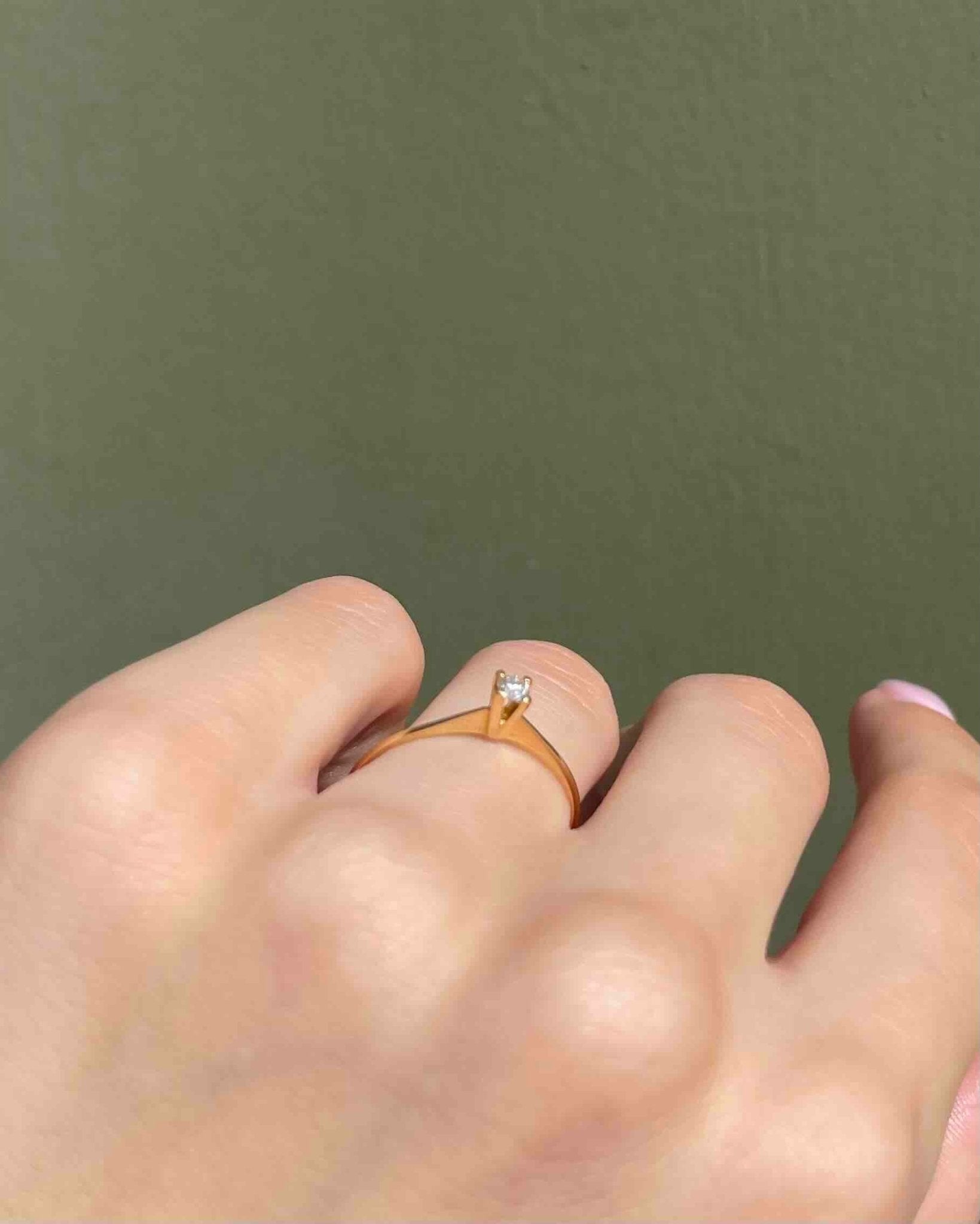 Bague Solitaire Diamant Vintage "Mélyna" - Elliade Paris