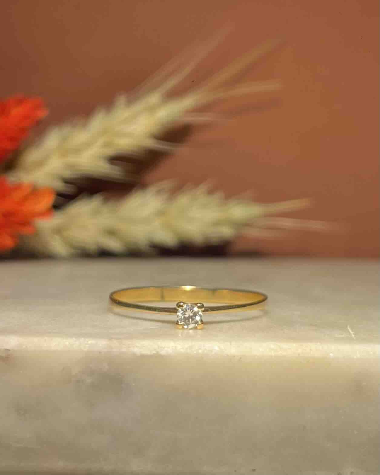 Bague Solitaire Diamant Vintage "Mélyna" - Elliade Paris