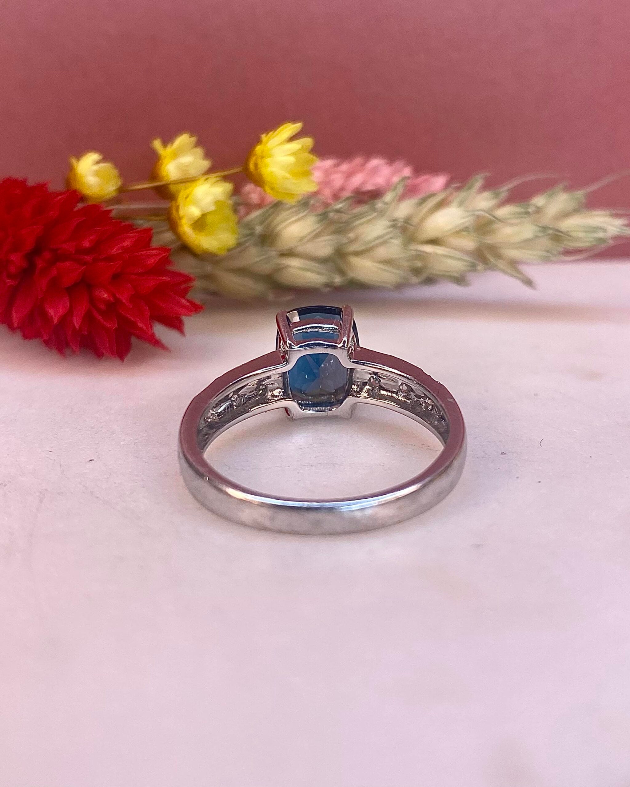 "Leila" 2.90 carat Topaz & Diamond Solitaire Ring