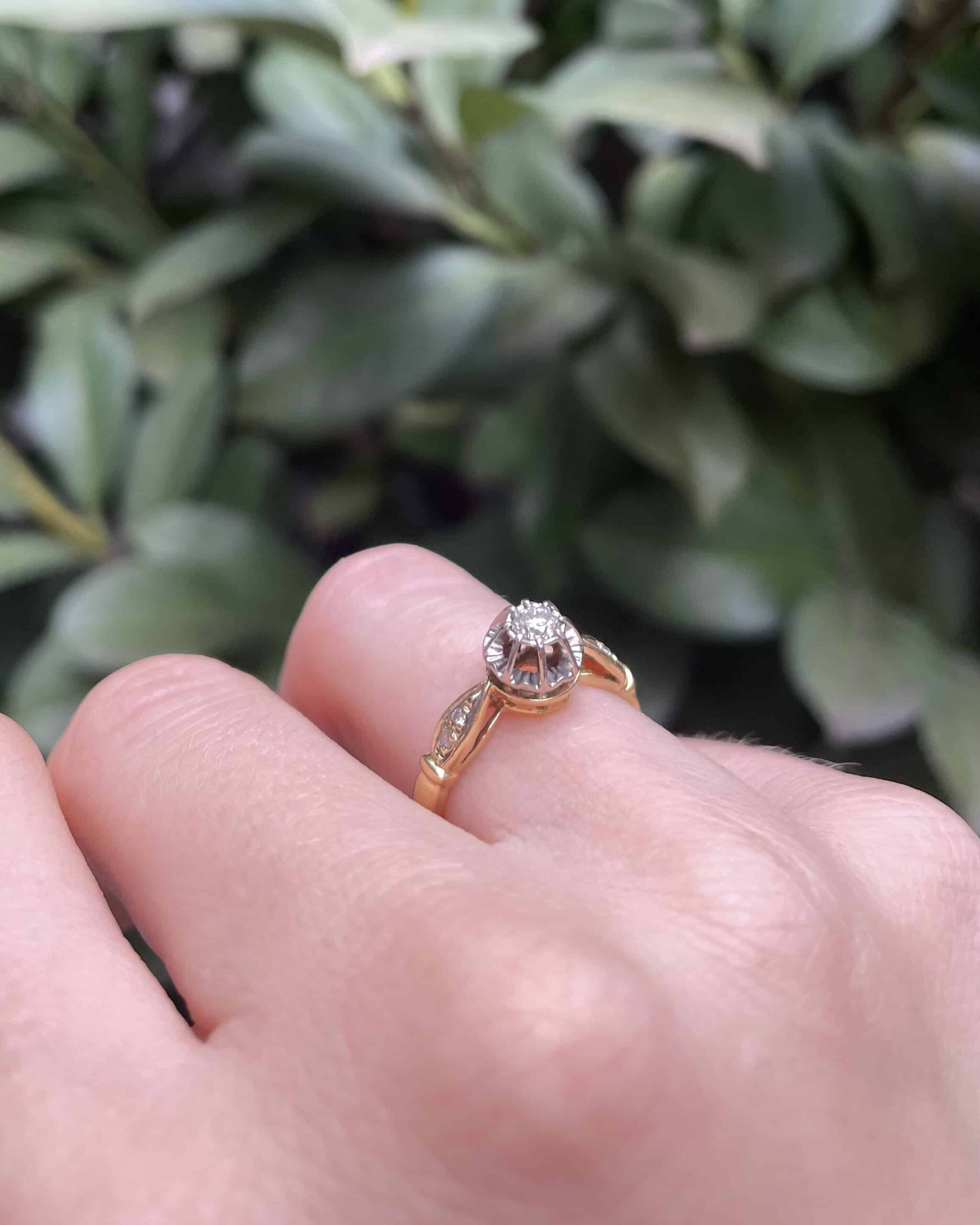 Anillo solitario de diamantes "Aurelie" de 0,21 quilates