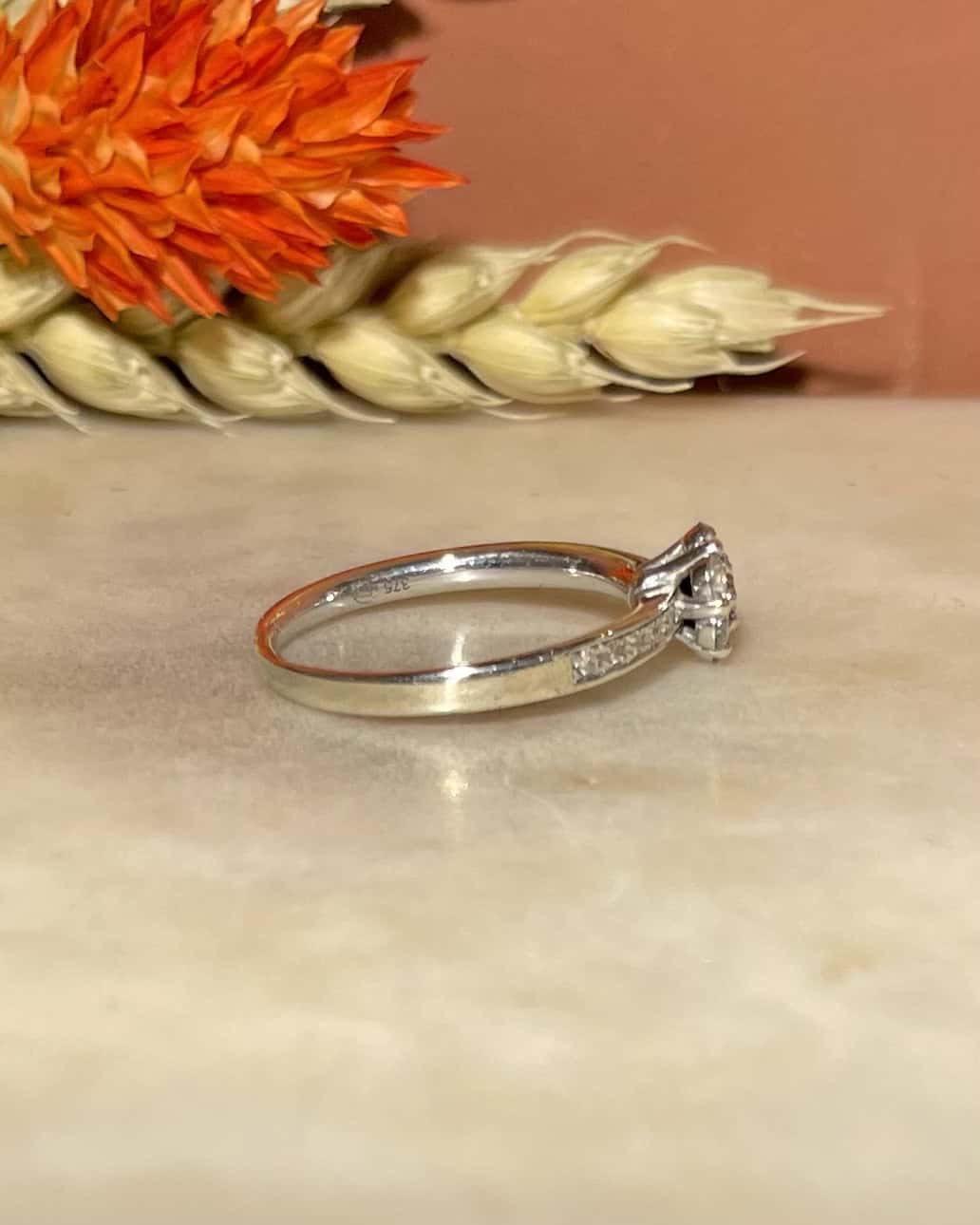 Bague Solitaire Fleur 19 Diamants "Anaize" - Elliade Paris