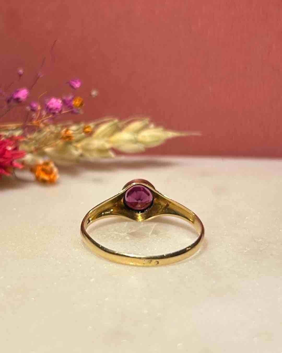 Bague Solitaire Grenat 0.85 Carat "Denisa" - Elliade Paris