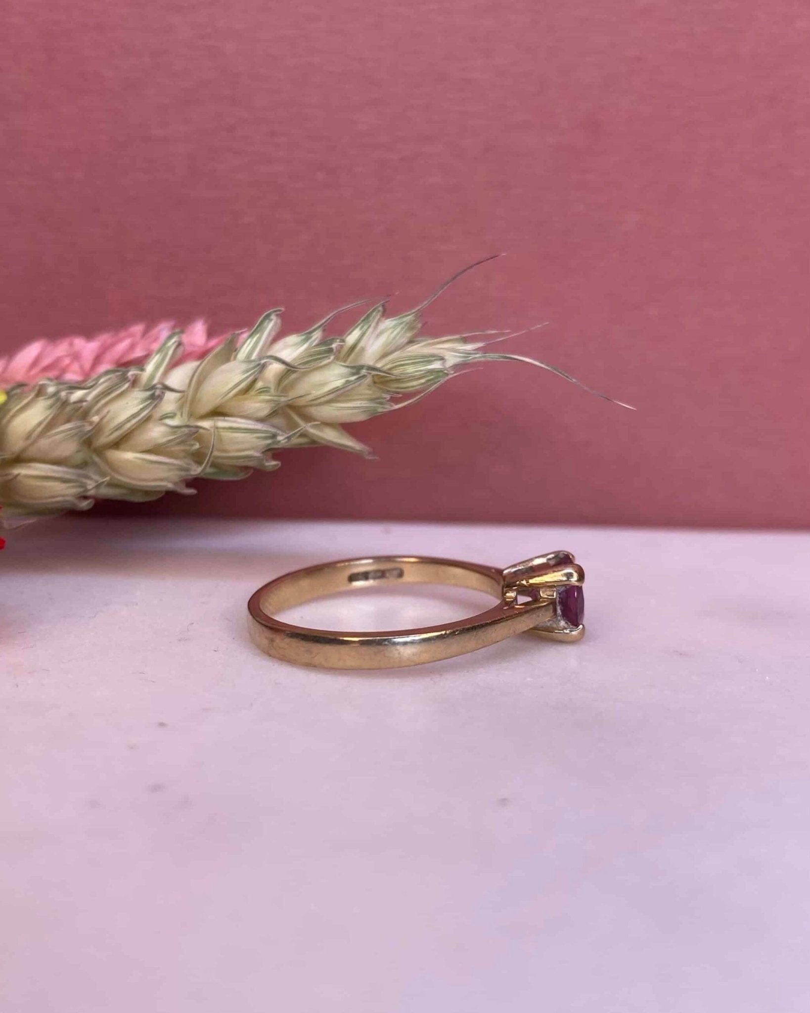Bague Solitaire Grenat 1 Carat "Alena" - Elliade Paris