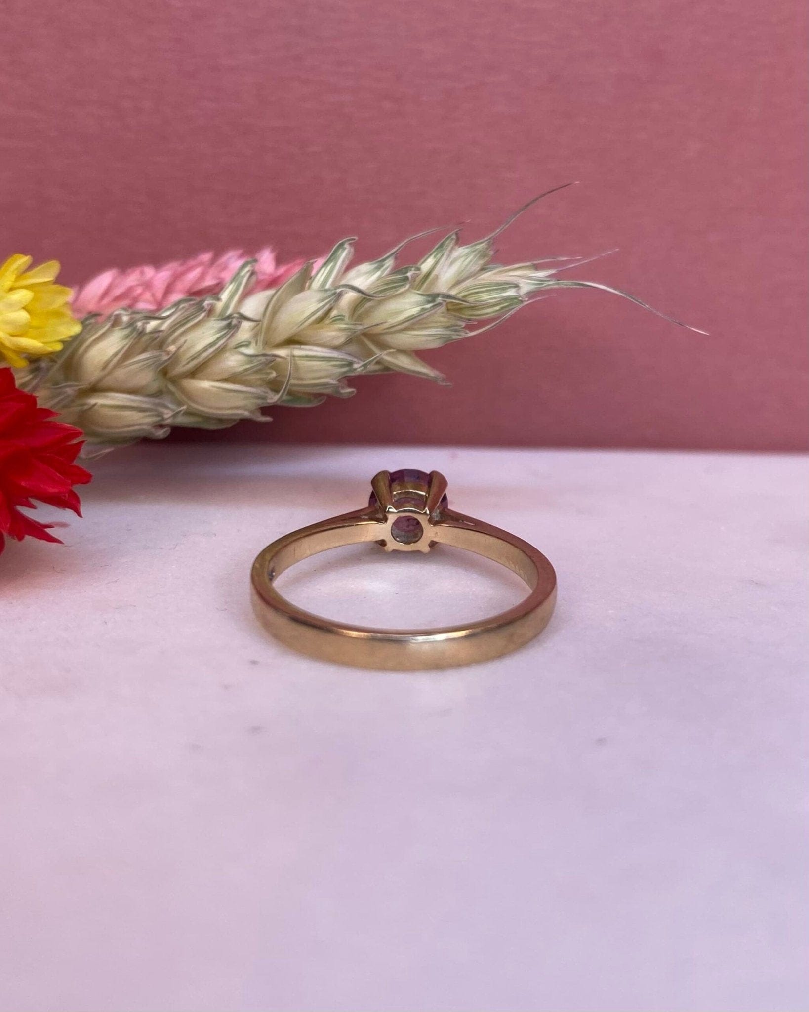 Bague Solitaire Grenat 1 Carat "Alena" - Elliade Paris