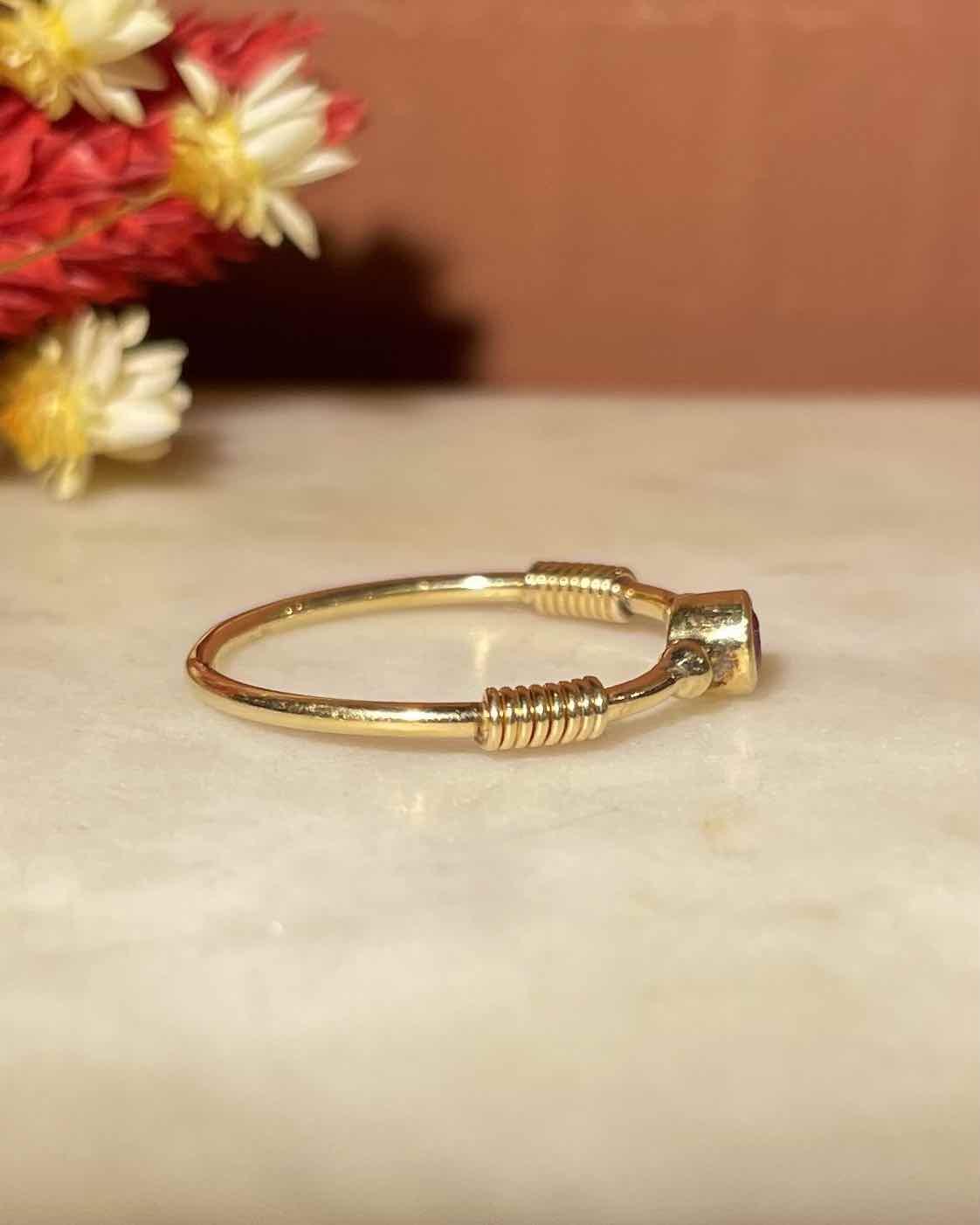 Bague Solitaire Grenat "Gisèle" - Elliade Paris