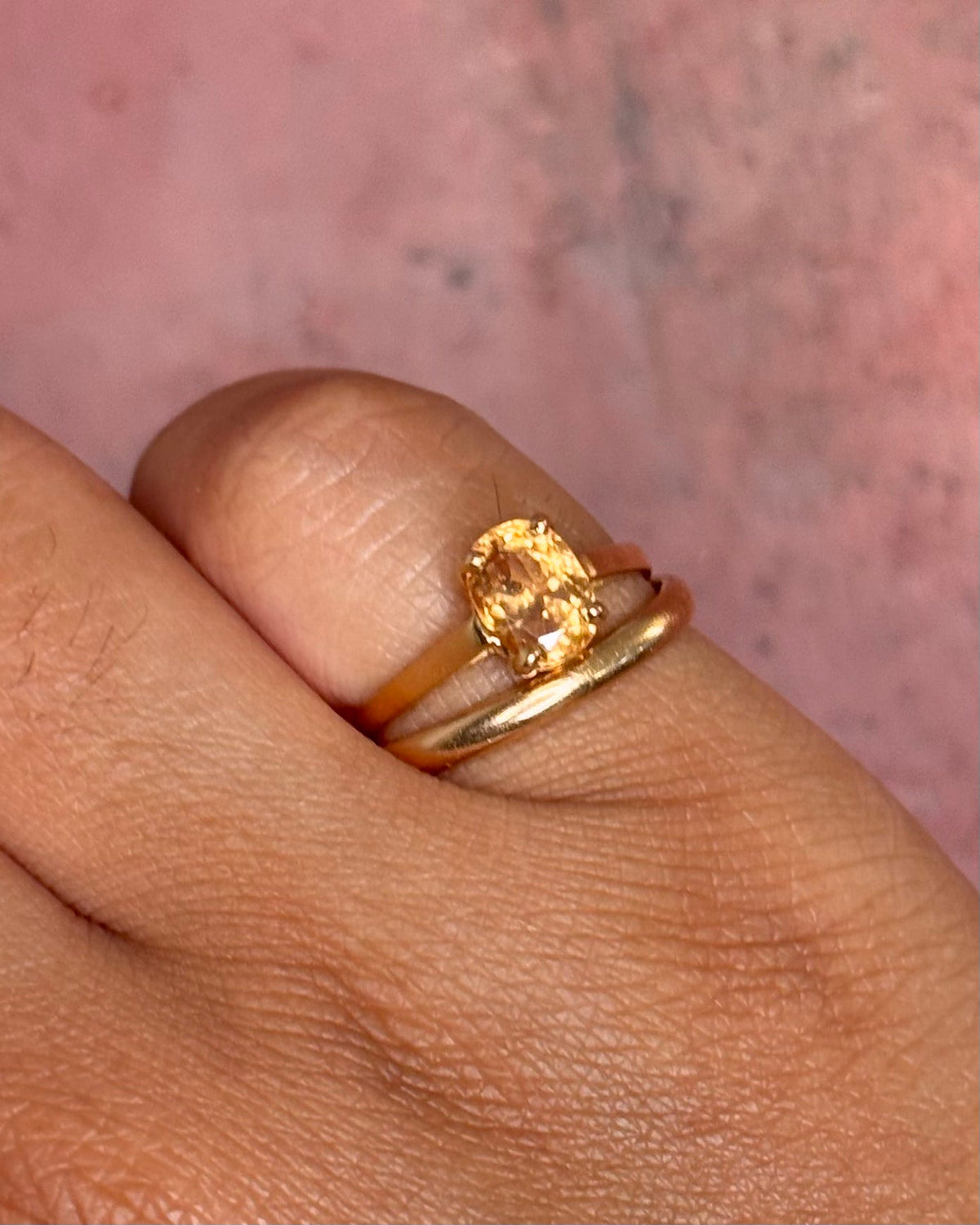 Bague Solitaire Grenat Hessonite 1.38 carat "Mélanie" - Elliade Paris