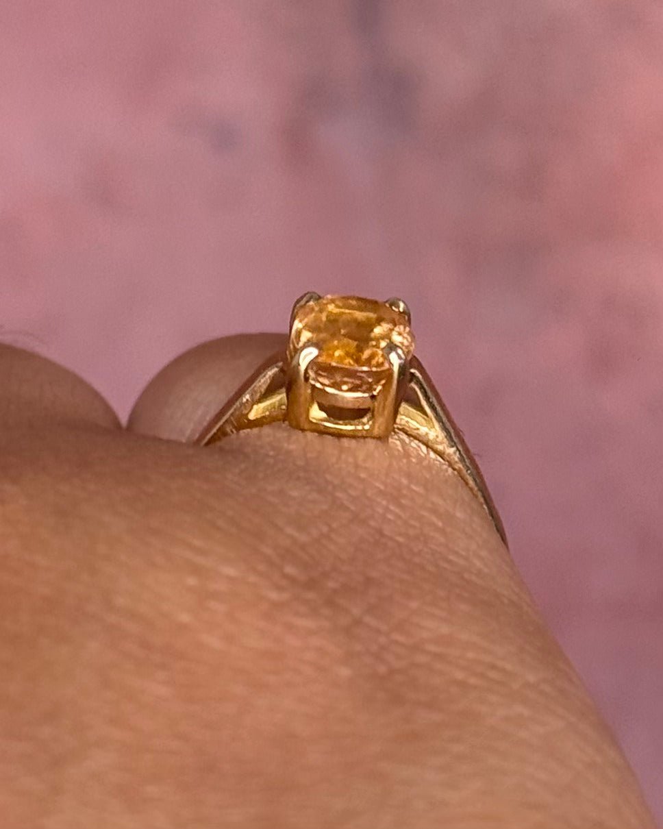 Bague Solitaire Grenat Hessonite 1.38 carat "Mélanie" - Elliade Paris