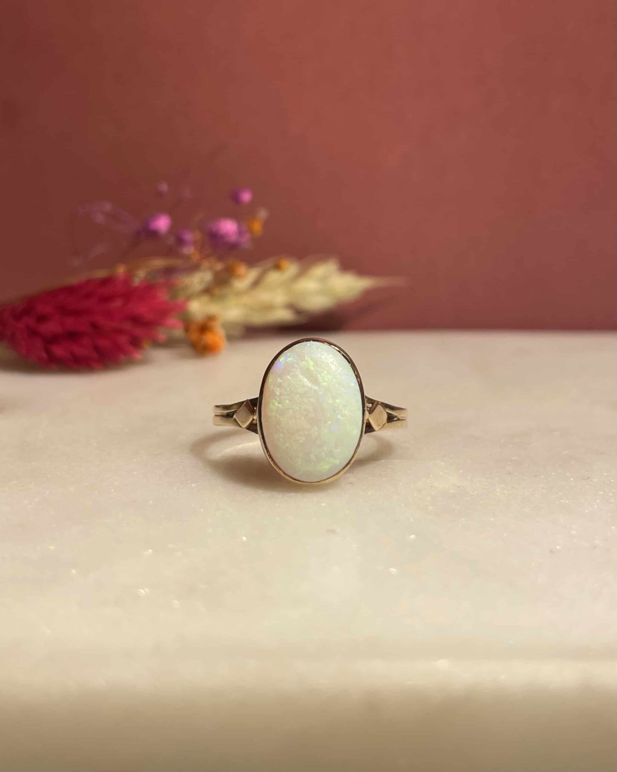 Bague Vintage Solitaire Opale 1.80 Carat "Zenaya"