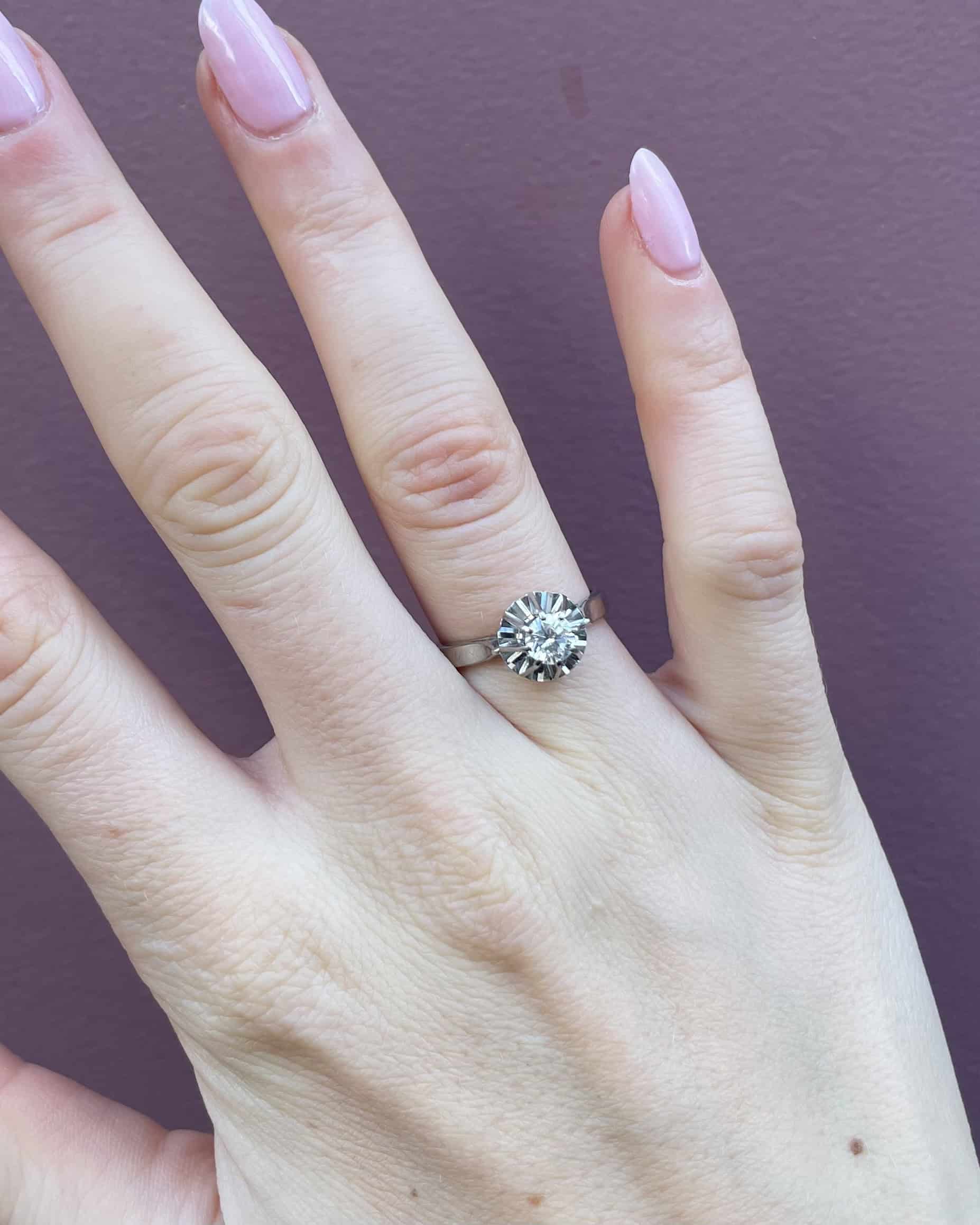 Bague Solitaire Vintage Diamant 0.50 carat "Mounia"