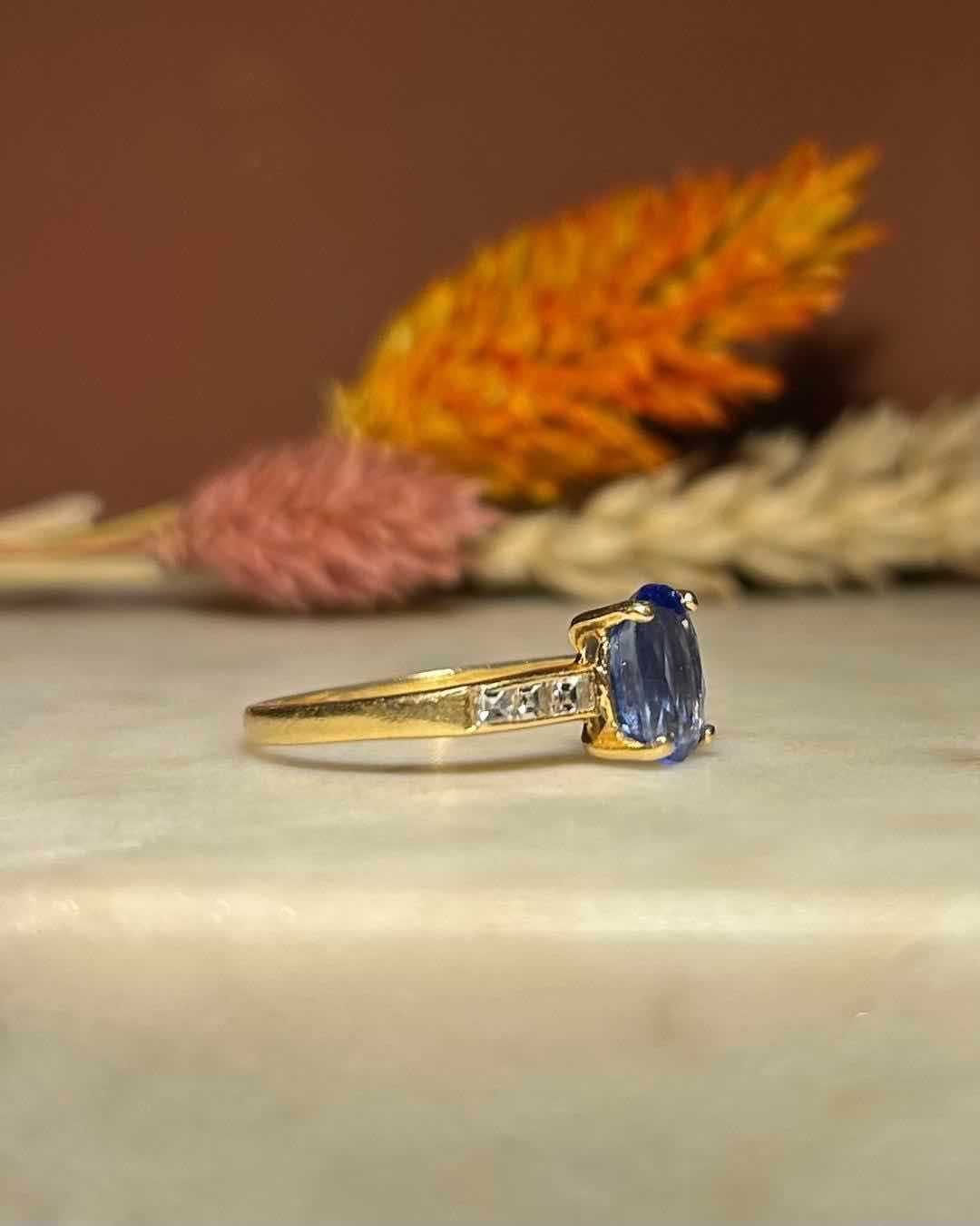 Bague Solitaire Saphir & Diamants "Capucine" - Elliade Paris