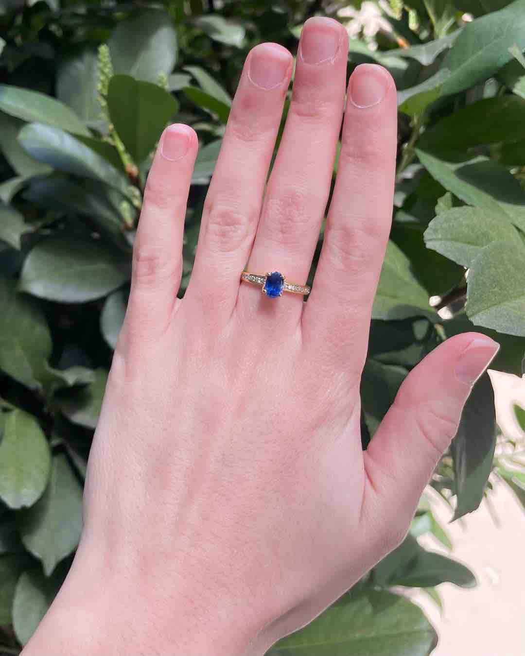 Bague Solitaire Saphir & Diamants "Laurianne" - Elliade Paris