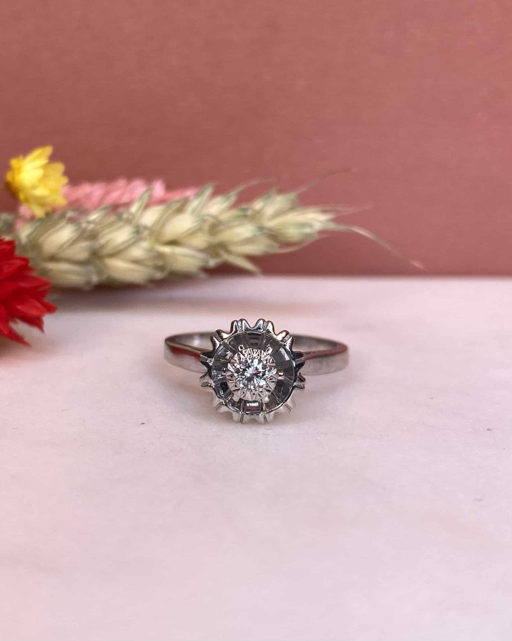 Bague Solitaire style Art - Deco Diamant "Noreen" - Elliade Paris