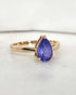 Bague Solitaire Tanzanite Poire 1.32 carat "Roxanne" - Elliade Paris