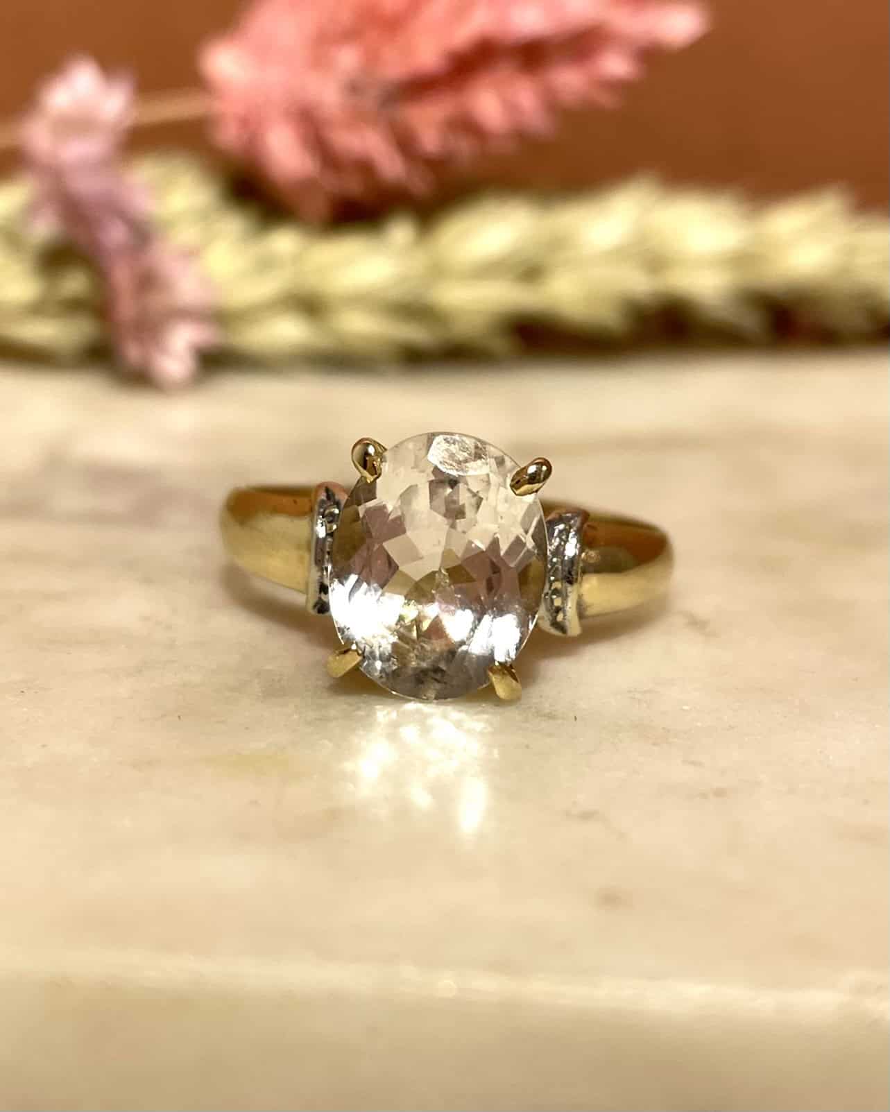 Bague Solitaire Topaze Rose 2.90 carats "Taïla" - Elliade Paris