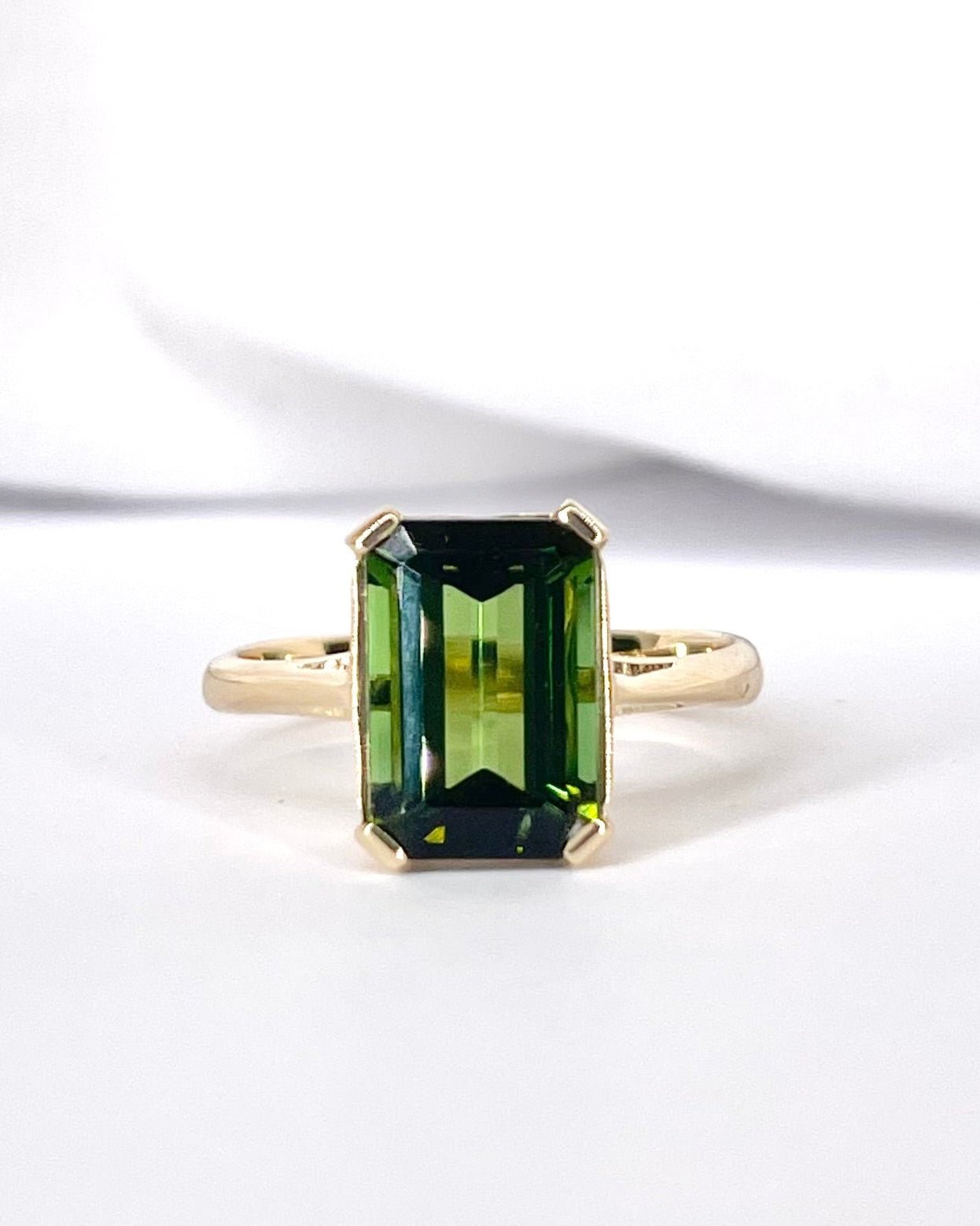 Bague Solitaire Tourmaline 3.10 carats 4.09g "Inès" - Elliade Paris
