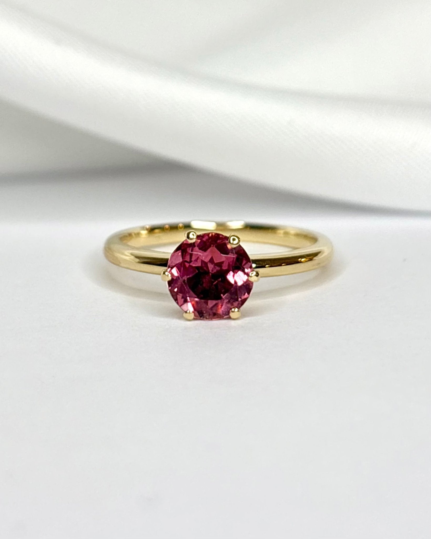 Bague Solitaire Tourmaline Rose 1.30 carat "Leila" - Elliade Paris