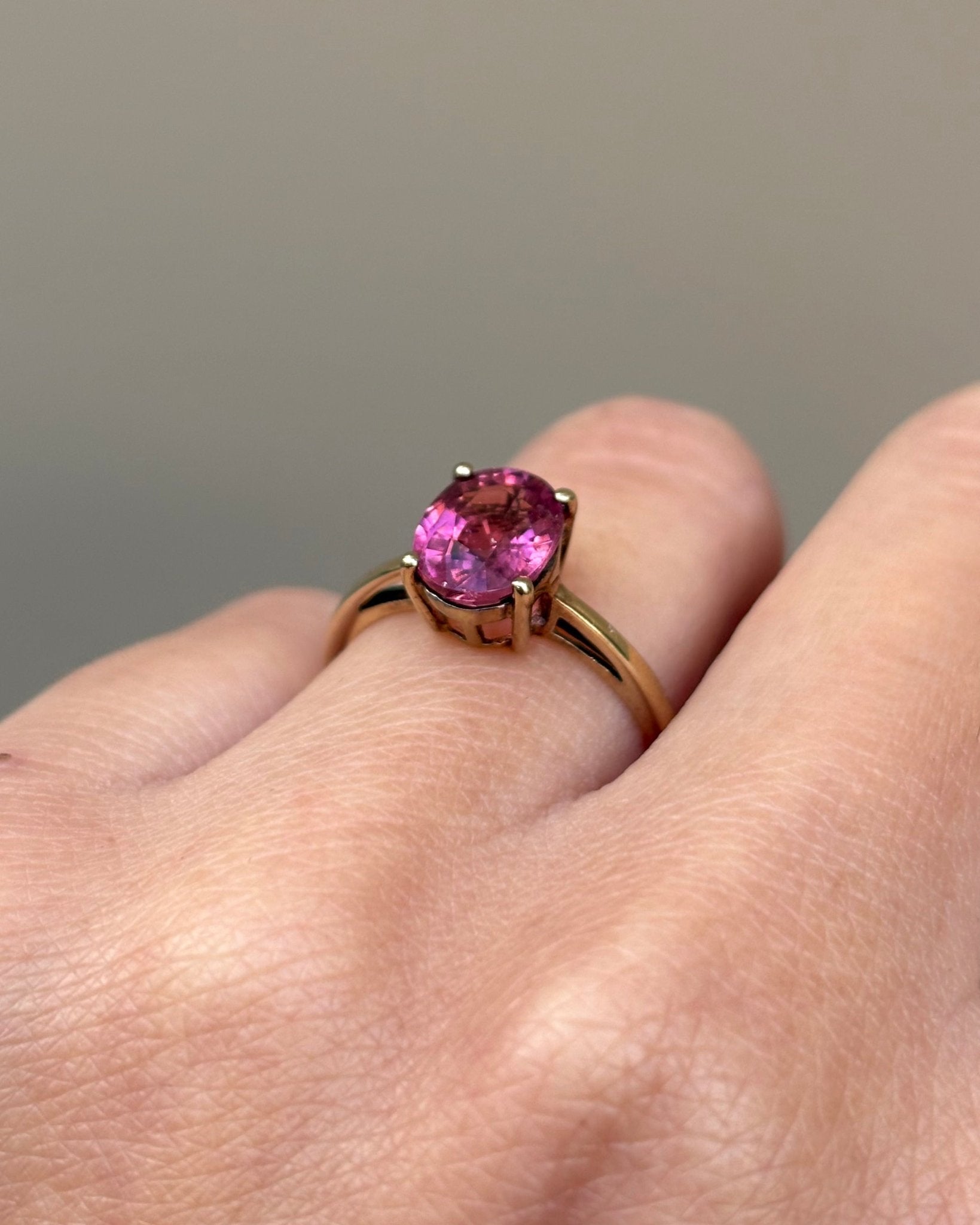 Bague Solitaire Tourmaline Rose 1.84 carat "Leslie" - Elliade Paris