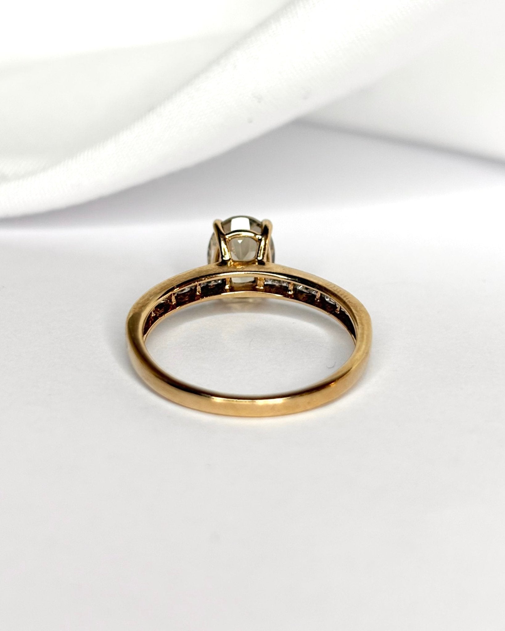 Bague Solitaire Turkizite 1 carat & Diamants Princesse "Holie" - Elliade Paris