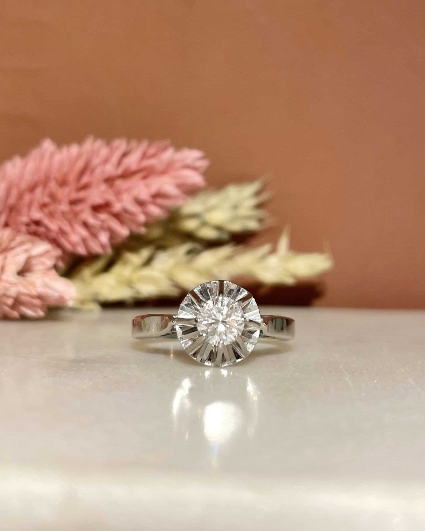 Bague Solitaire Vintage Diamant 0.50 carat "Mounia" - Elliade Paris