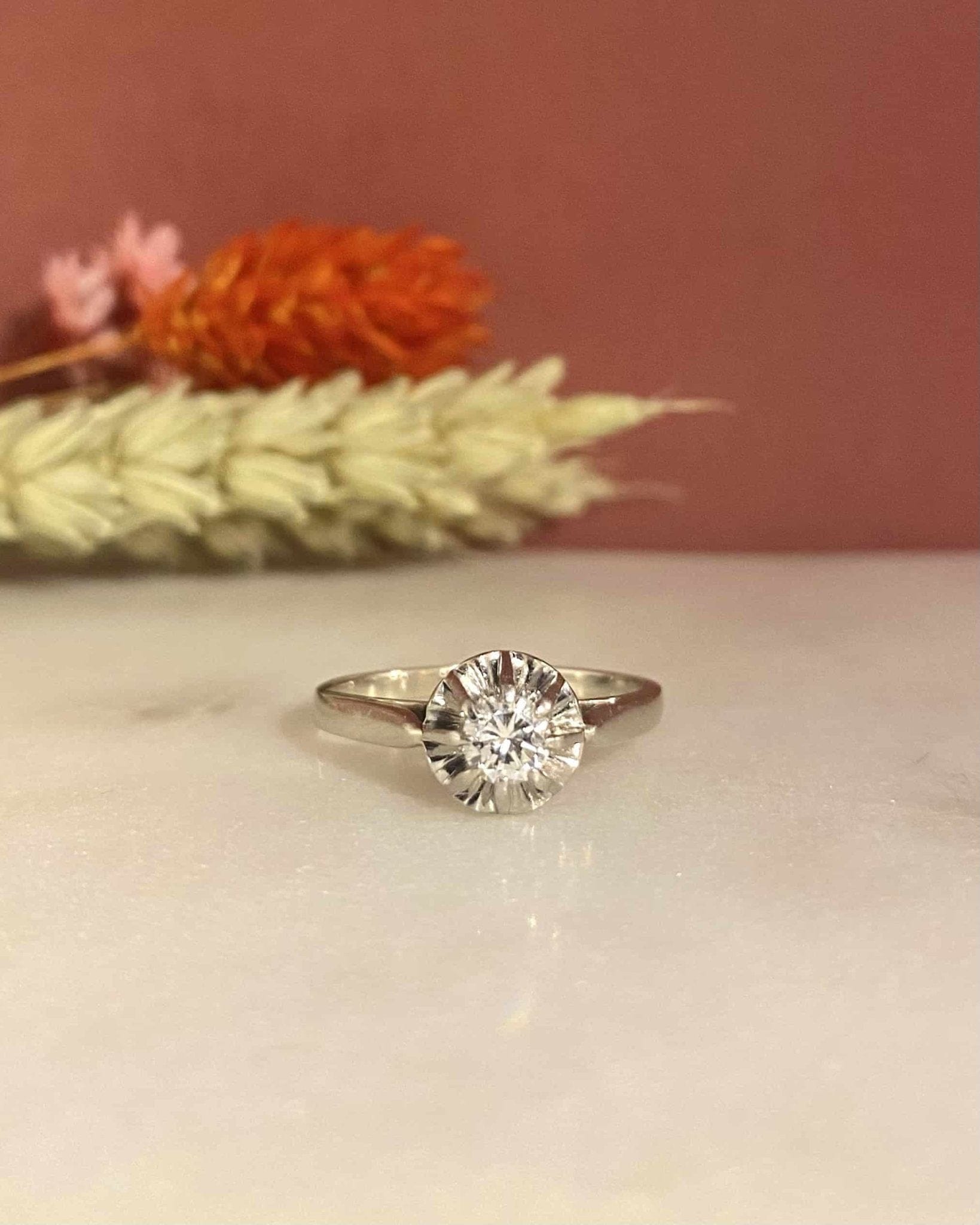 Bague Solitaire Vintage Diamants "Cloa" - Elliade Paris