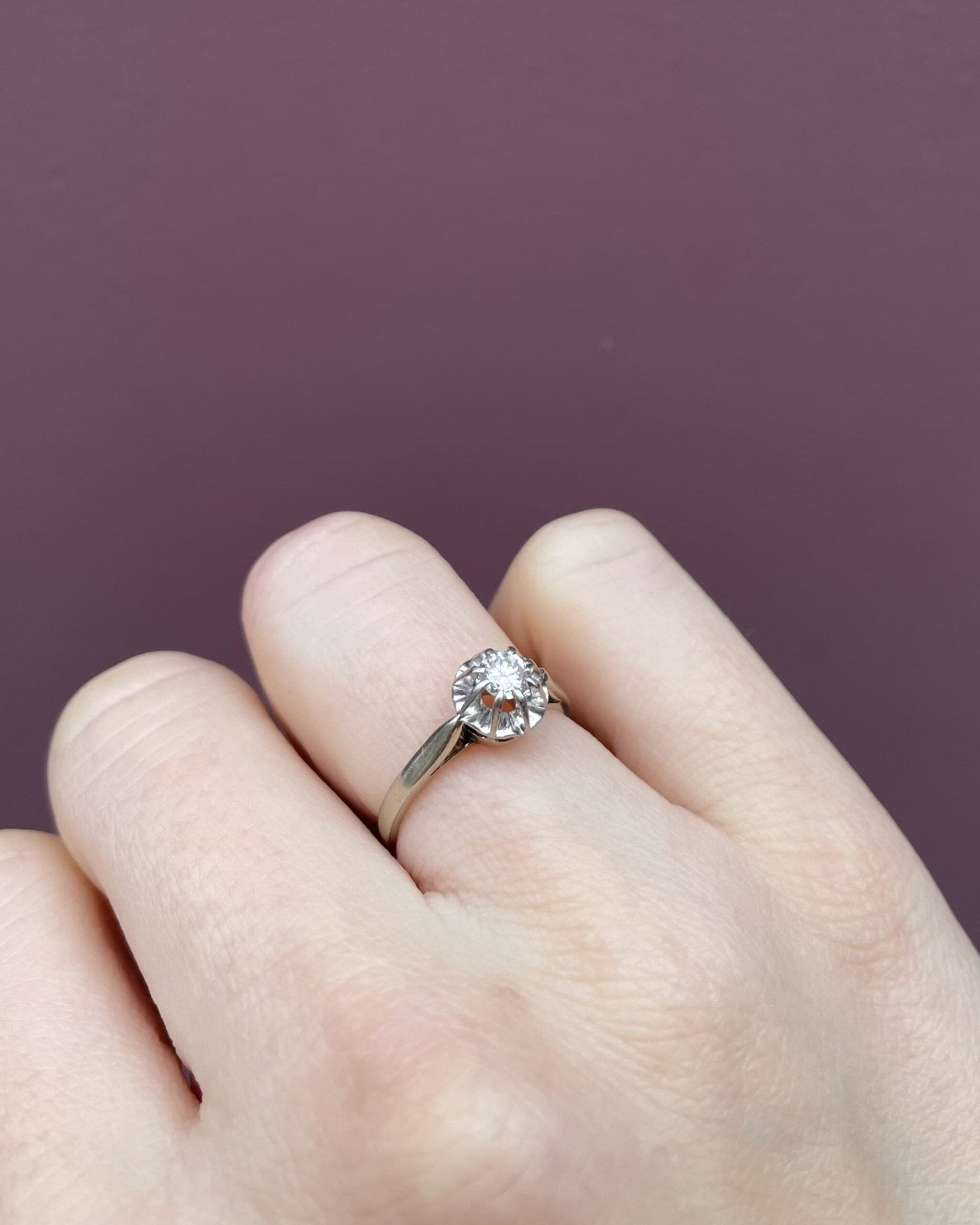 Bague Solitaire Vintage Diamants "Cloa" - Elliade Paris