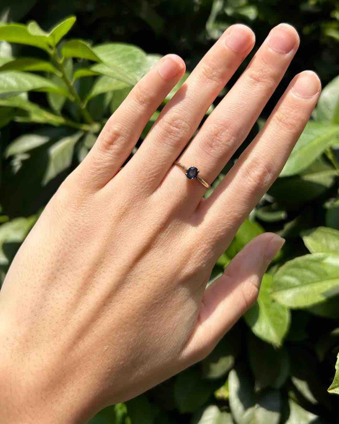 Bague solitaire saphir vintage "Marie"