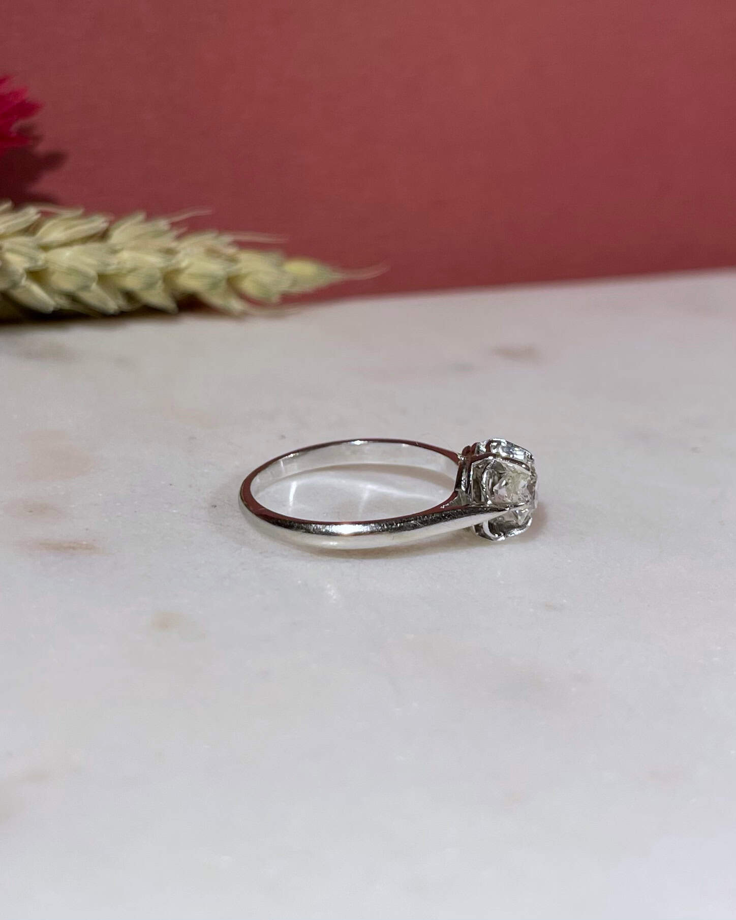 "Renée" Art Deco Diamond Solitaire Ring 0.64 carat