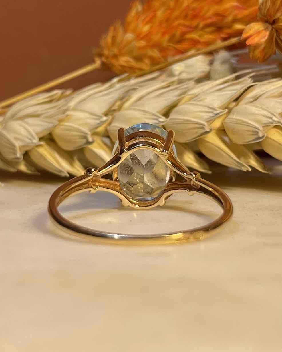 Bague Solitaire Topaze 3 carats "Cataleya"