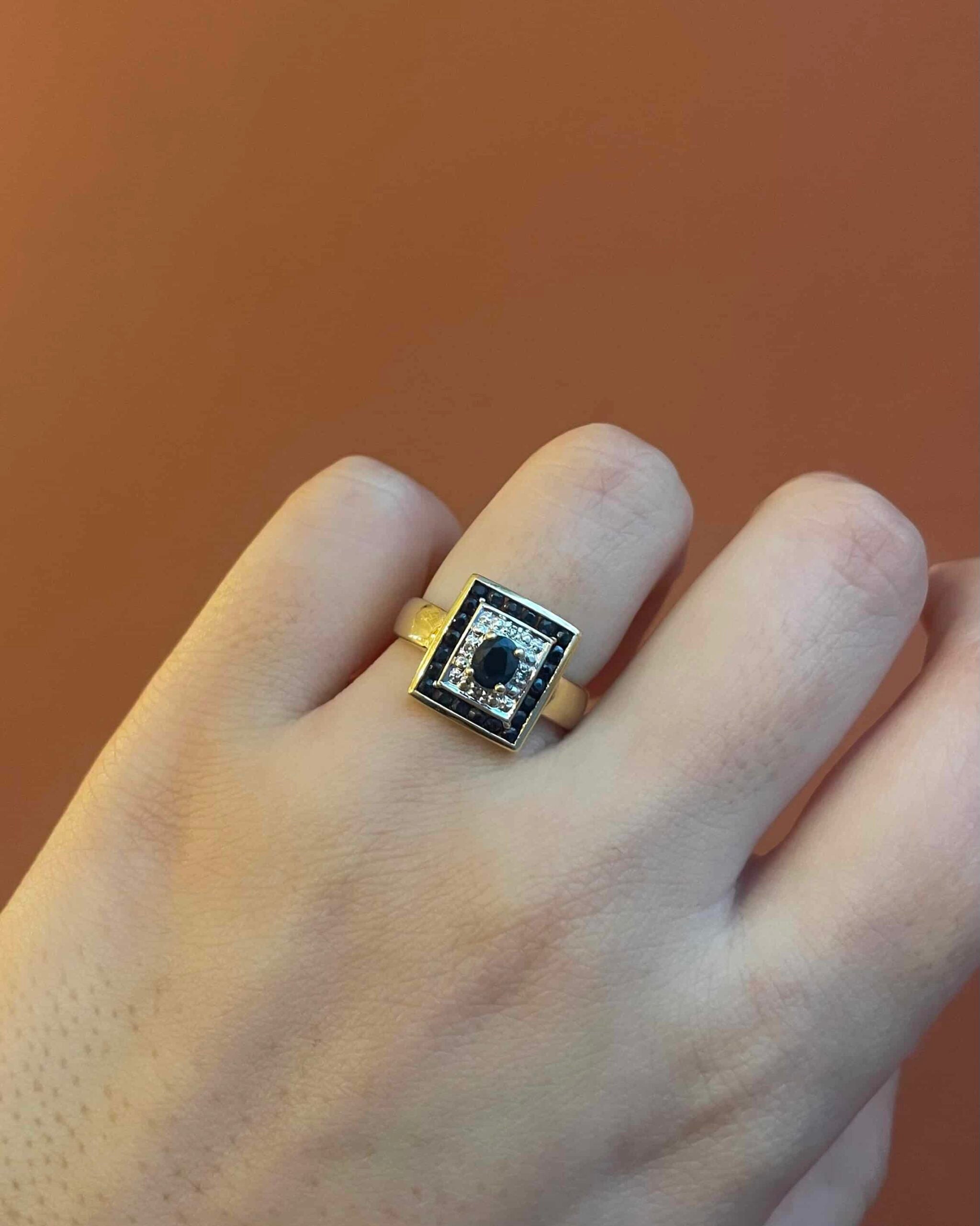 Bague Style Art-Déco Saphirs 0.99 carat & Diamants "Bérénice"
