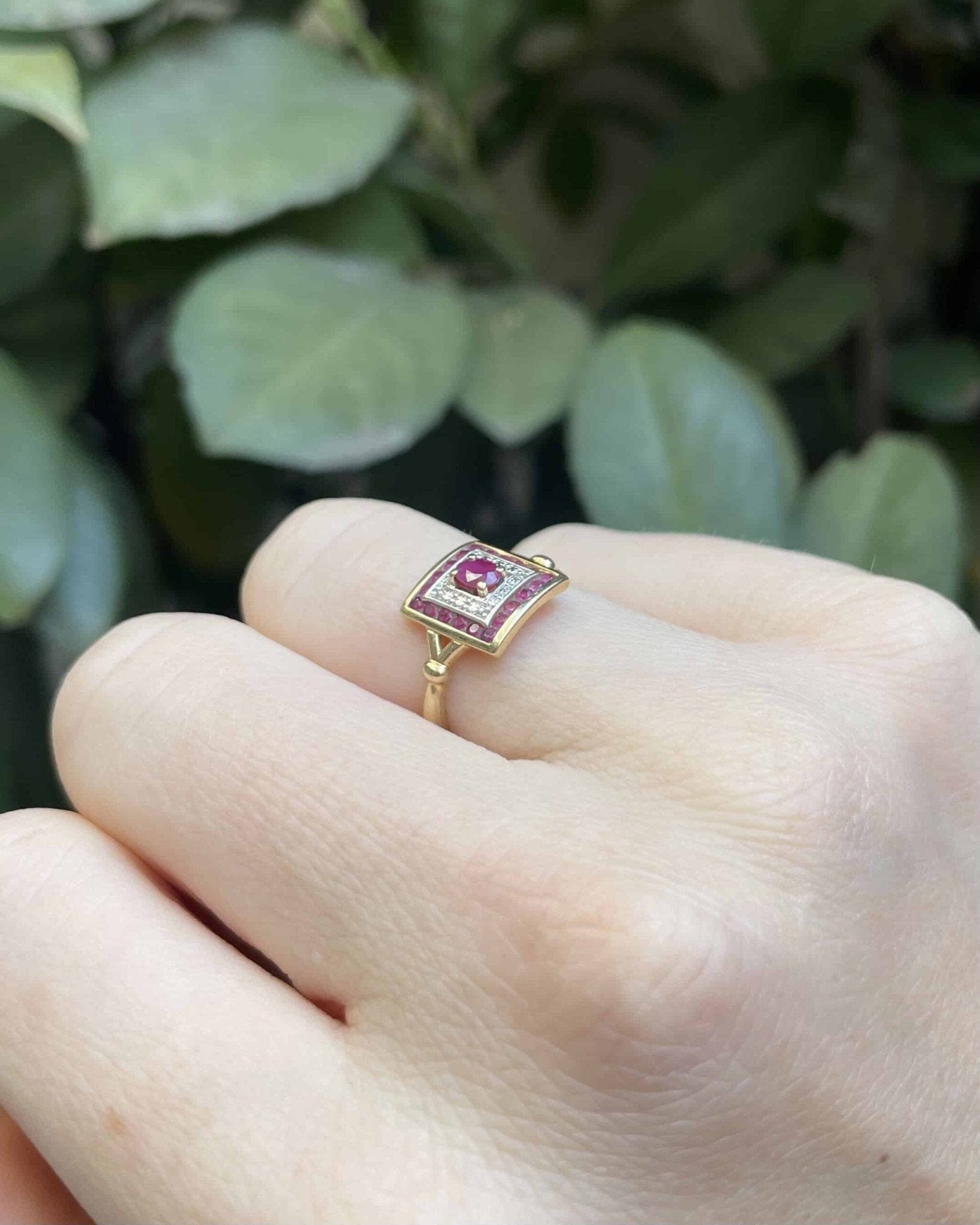 Bague Style Art - Déco 21 Rubis "Harper" - Elliade Paris