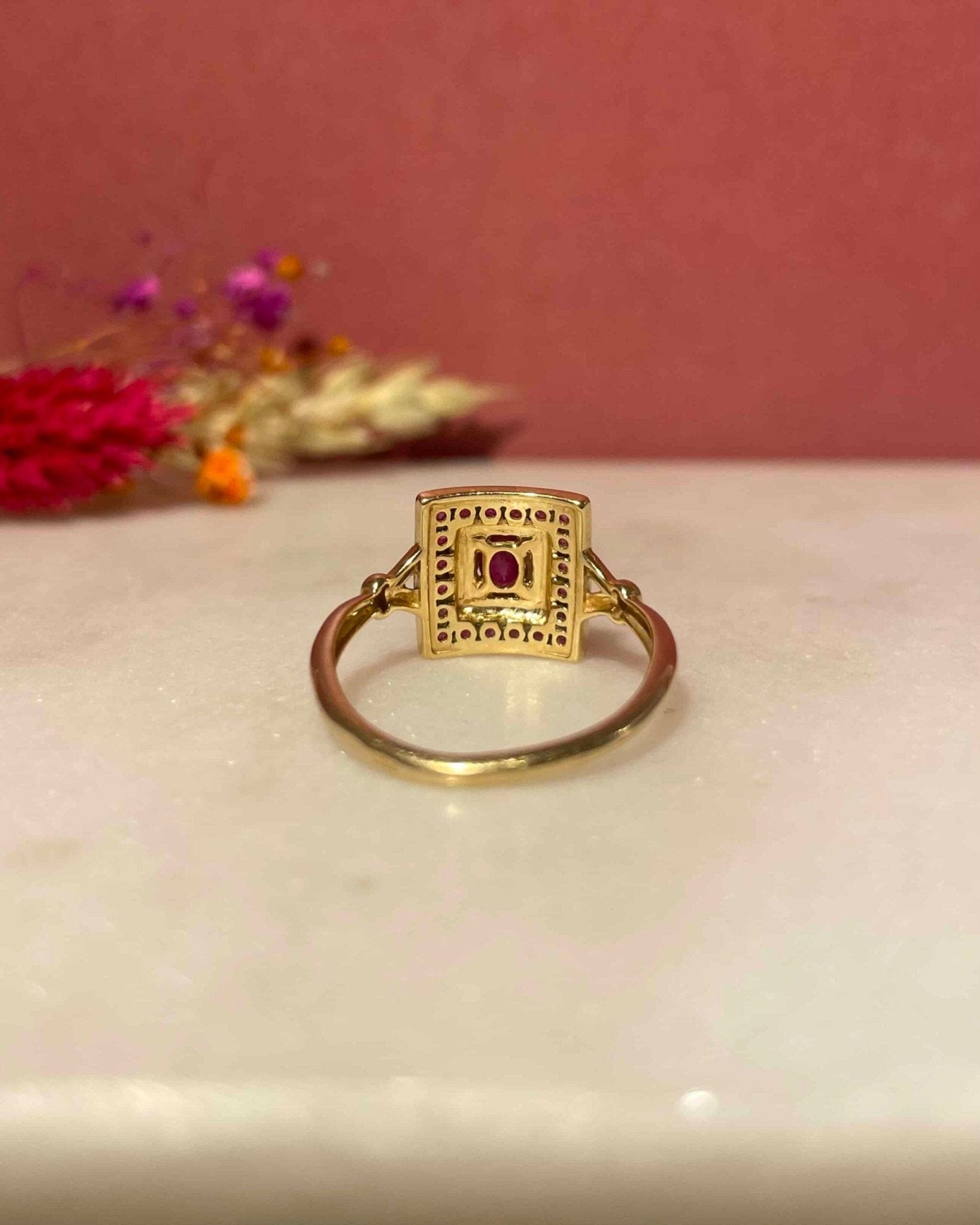 Bague Style Art - Déco 21 Rubis "Harper" - Elliade Paris