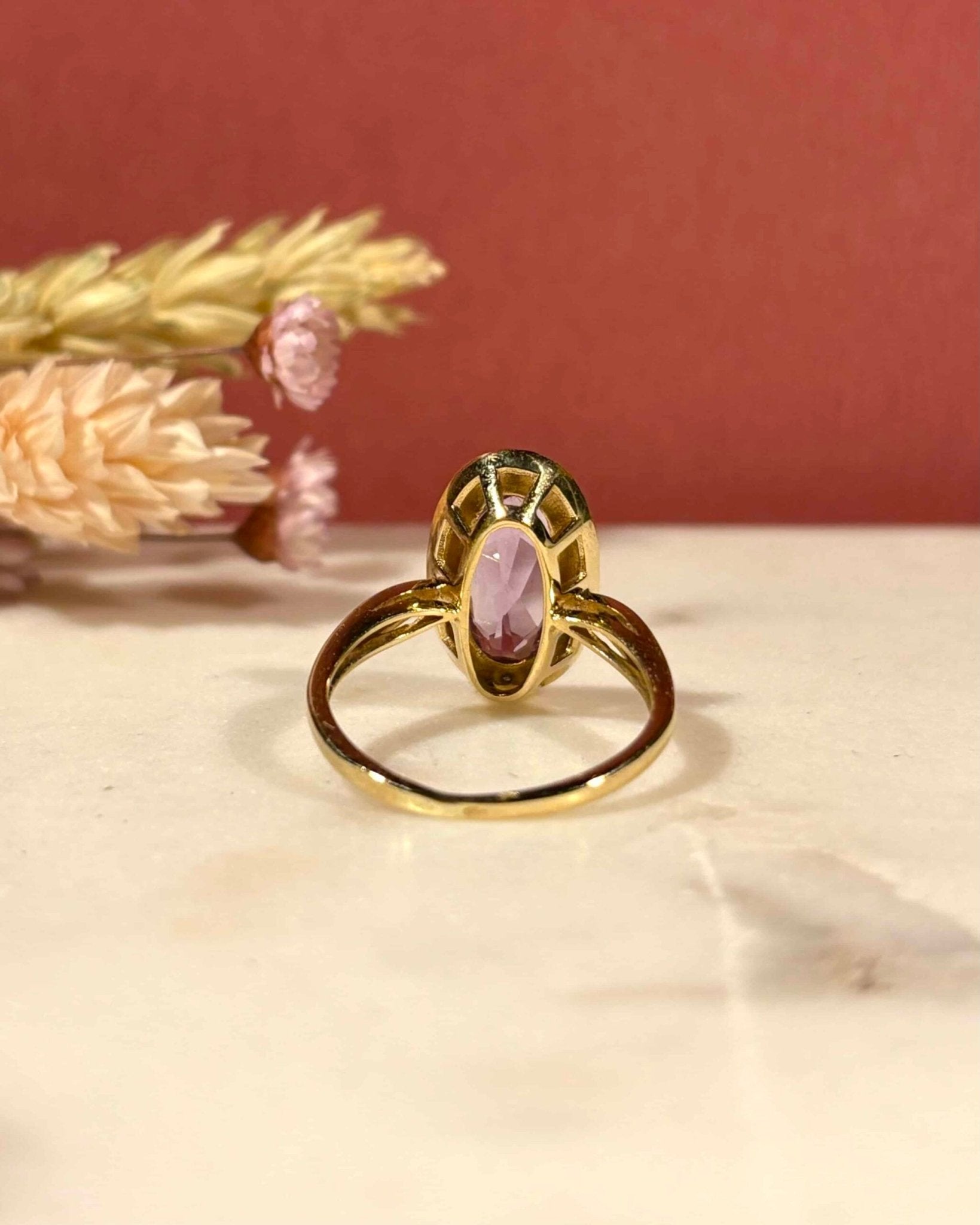 Bague Style Art - Déco Améthyste 1.60 carat & Diamants "Maera" - Elliade Paris