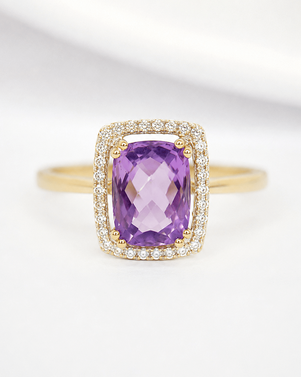 Bague Style Art-Déco Améthyste 1.64 carat & Diamants "Janavi" - Elliade Paris