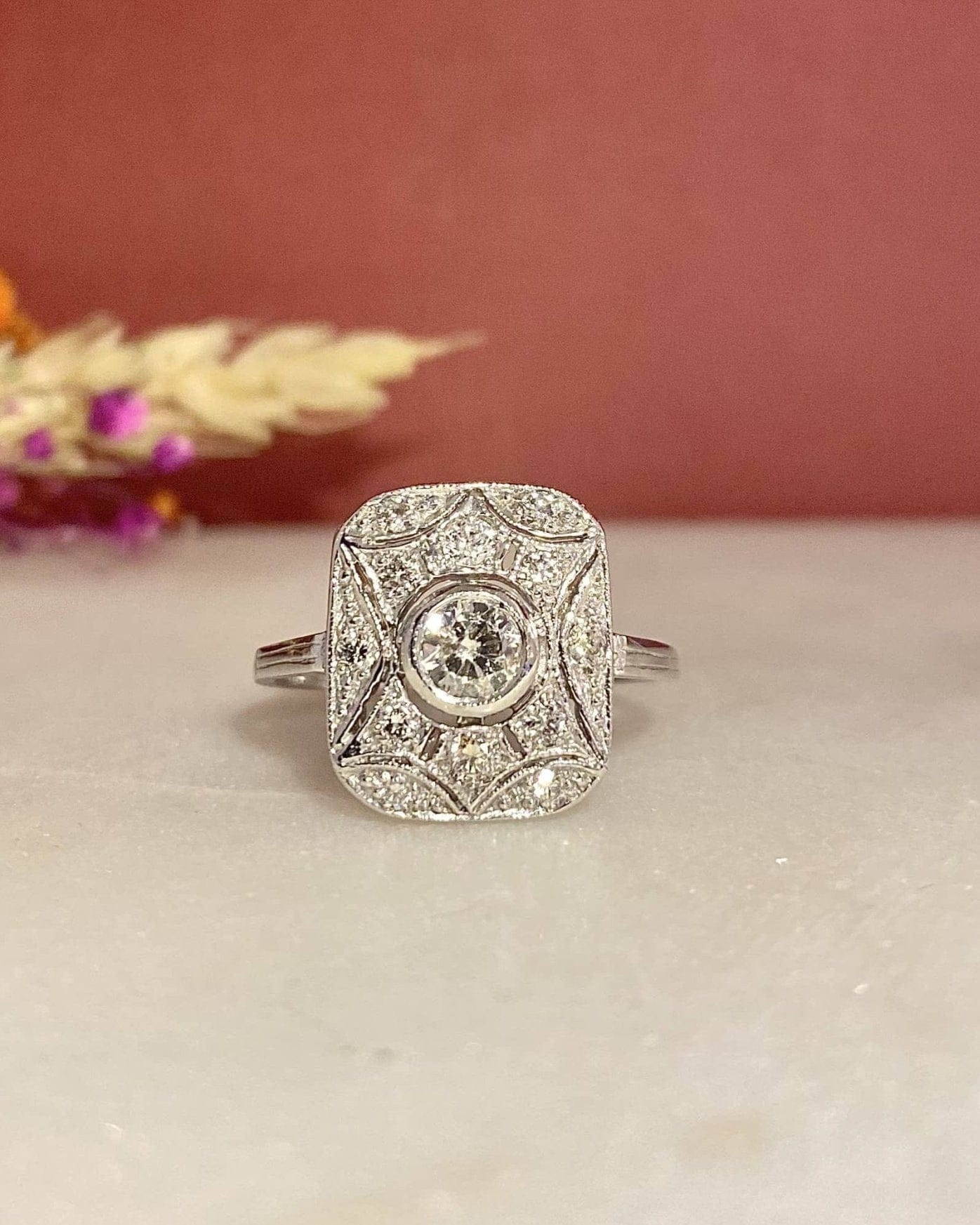 Bague style Art - Déco Diamants 0.53 carat "Colette" - Elliade Paris