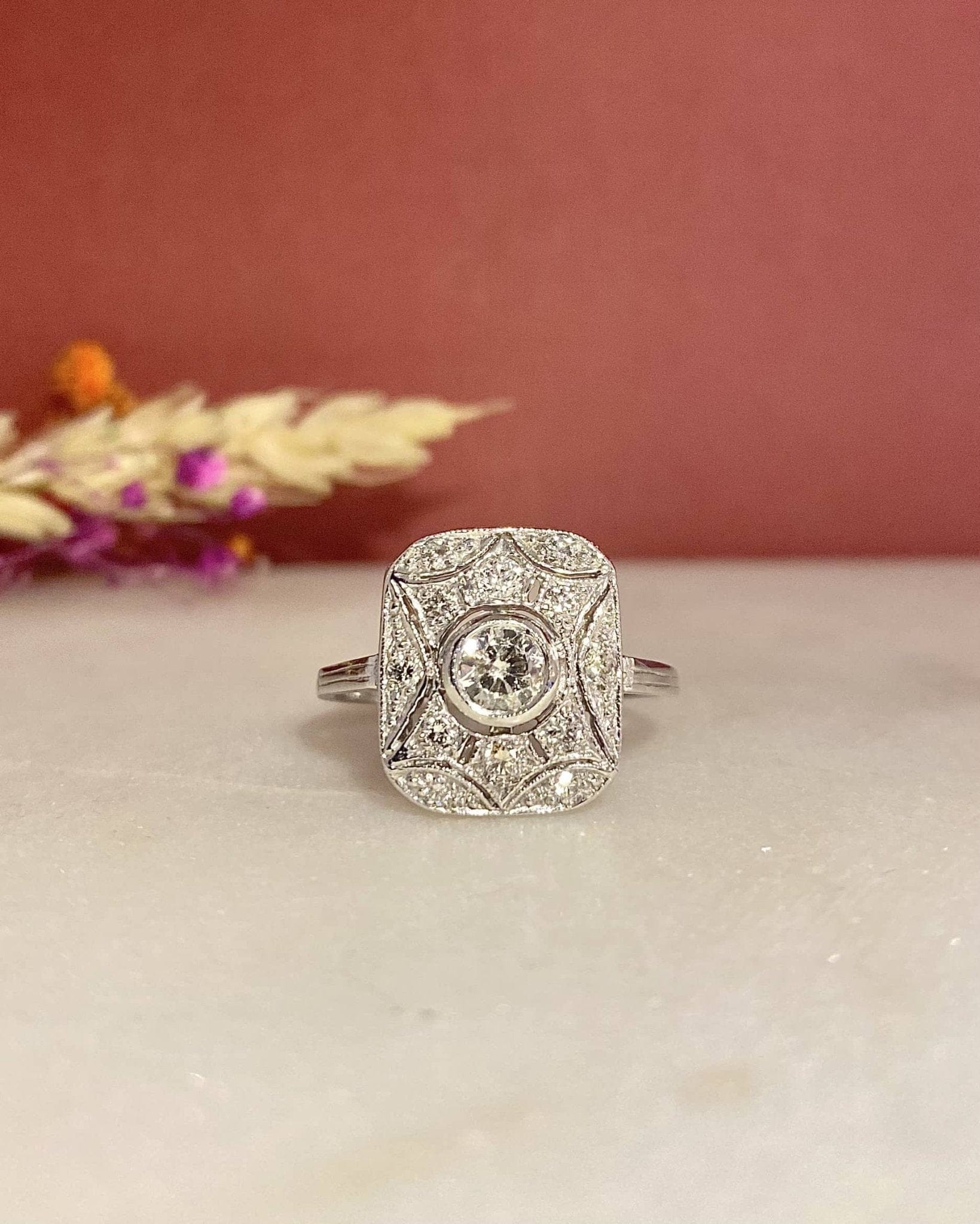 Bague style Art - Déco Diamants 0.53 carat "Colette" - Elliade Paris