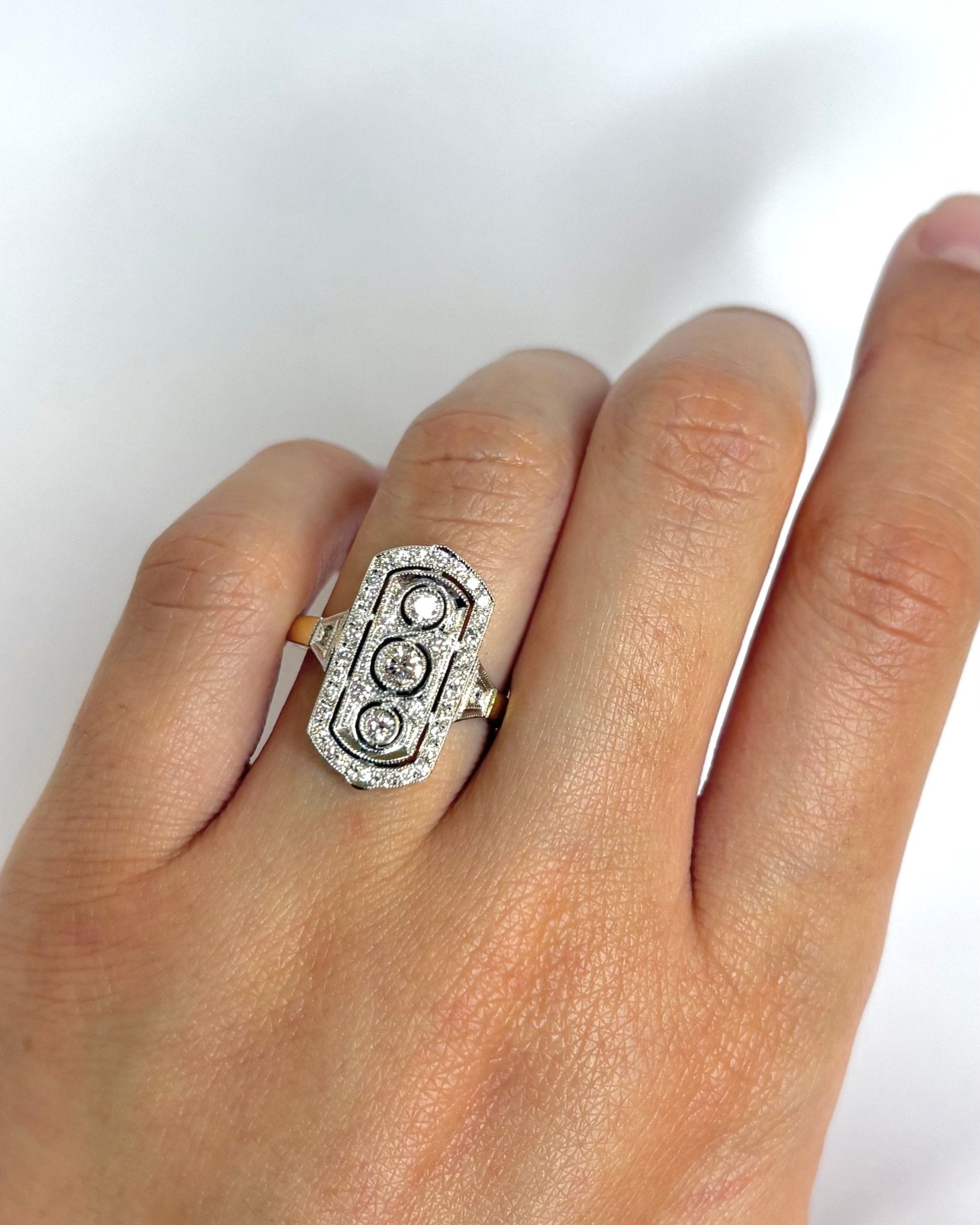 Bague Style Art Déco Diamants 0.60 carat "Géraldine" - Elliade Paris