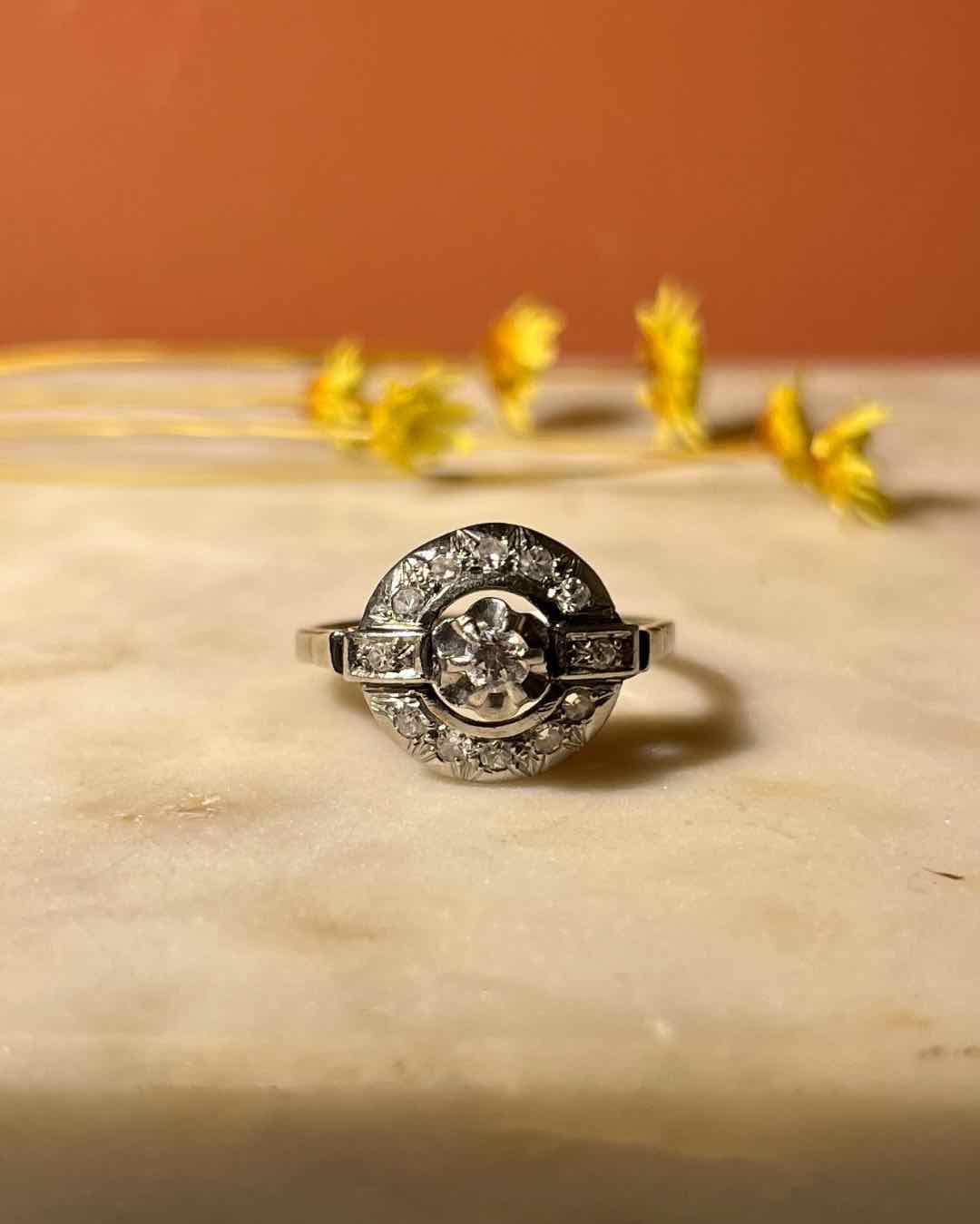 Bague style Art - déco Diamants "Camille" - Elliade Paris
