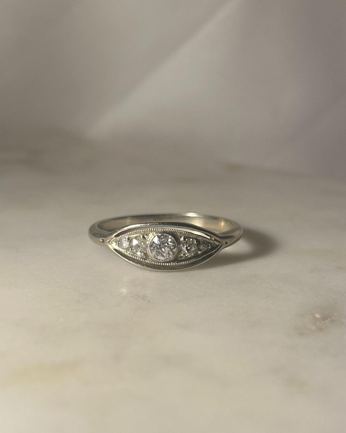 Bague style Art - déco Diamants "Joelle" - Elliade Paris